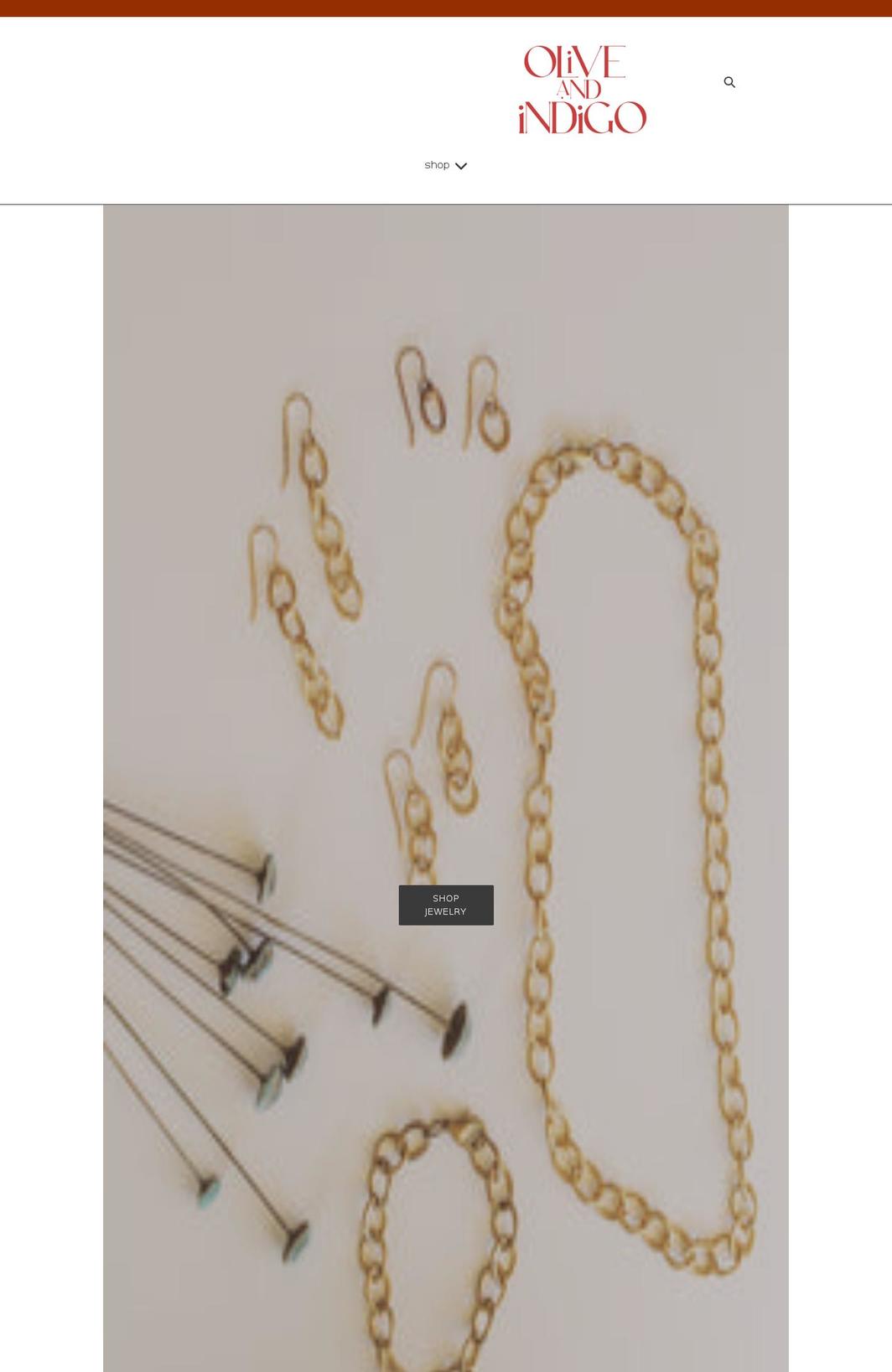 oliveandindigo.com shopify website screenshot