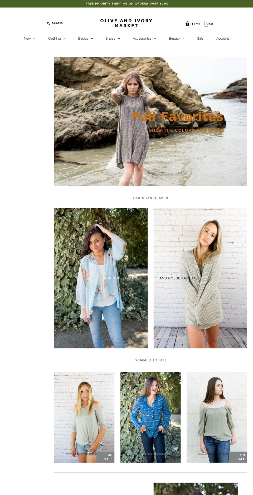 oliveandivorymarket.com — Shopify storefront screenshot