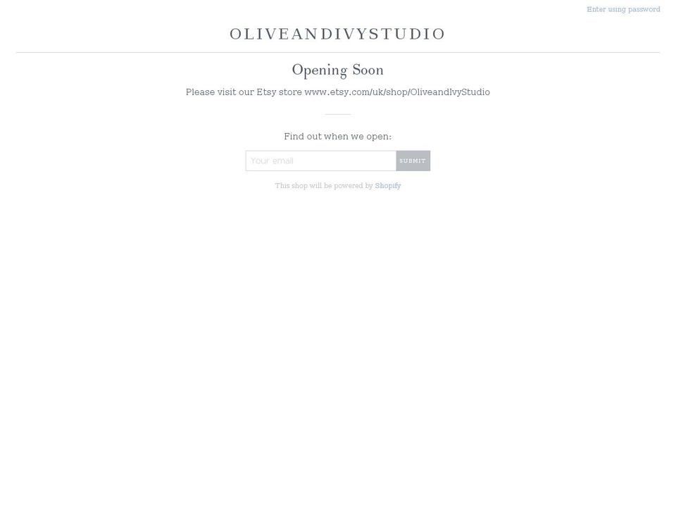 oliveandivystudio.com — Shopify storefront screenshot