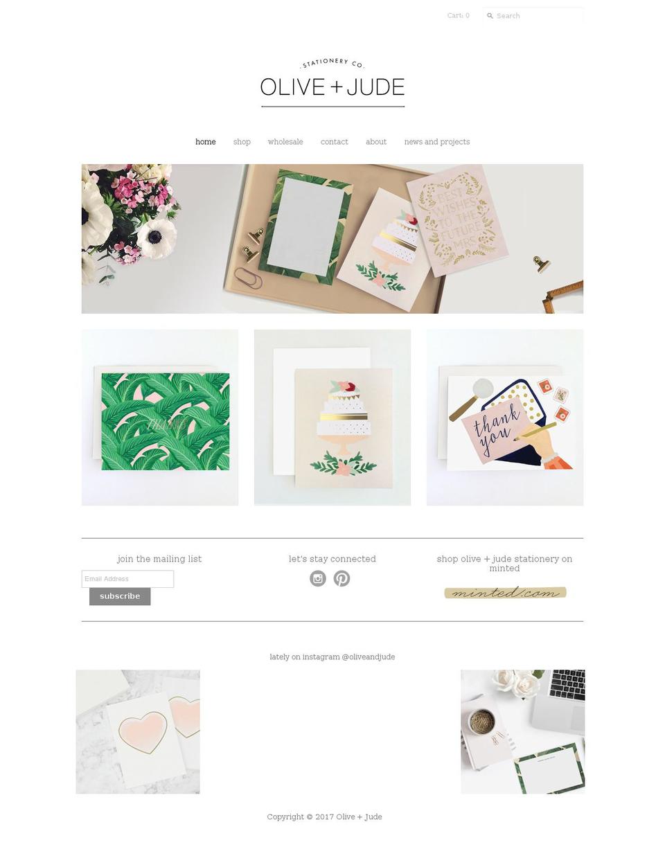 oliveandjude.com shopify website screenshot