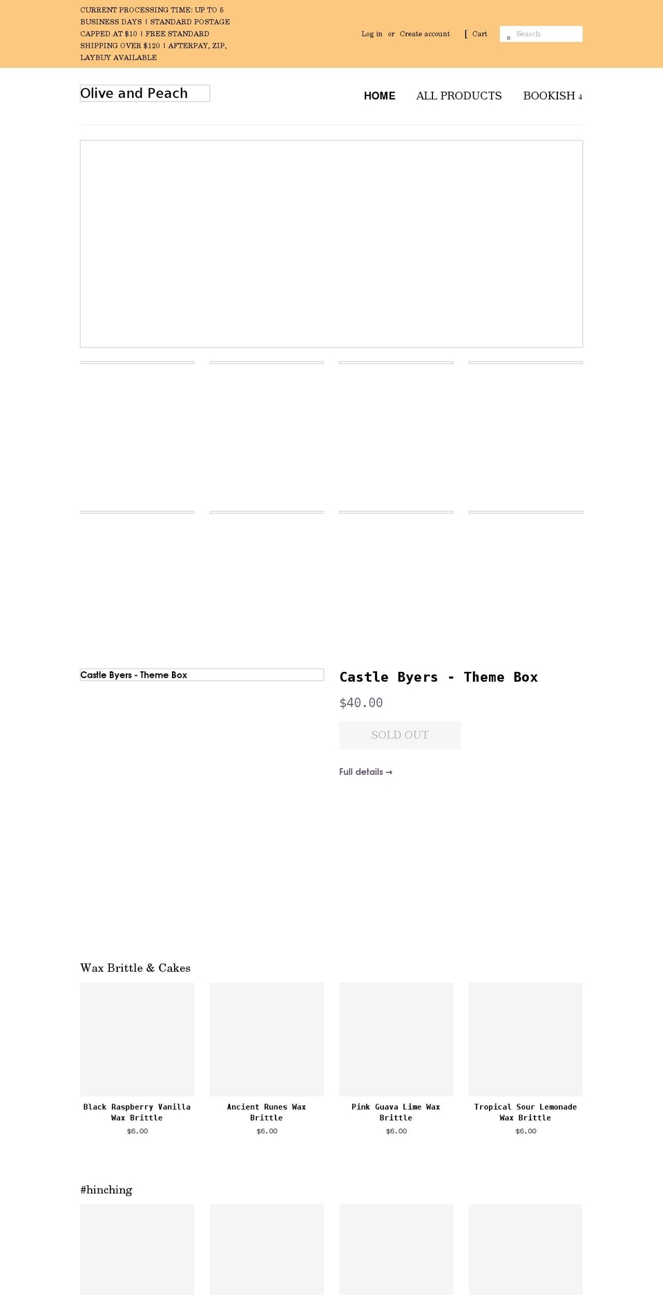 oliveandpeach.com.au shopify website screenshot