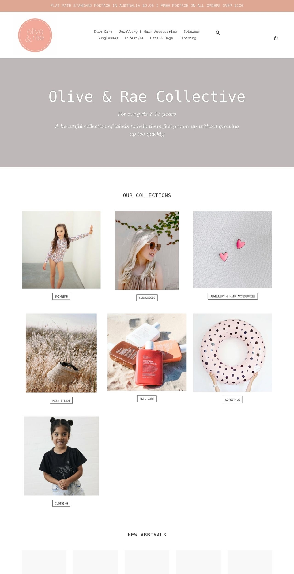 oliveandraecollective.com shopify website screenshot