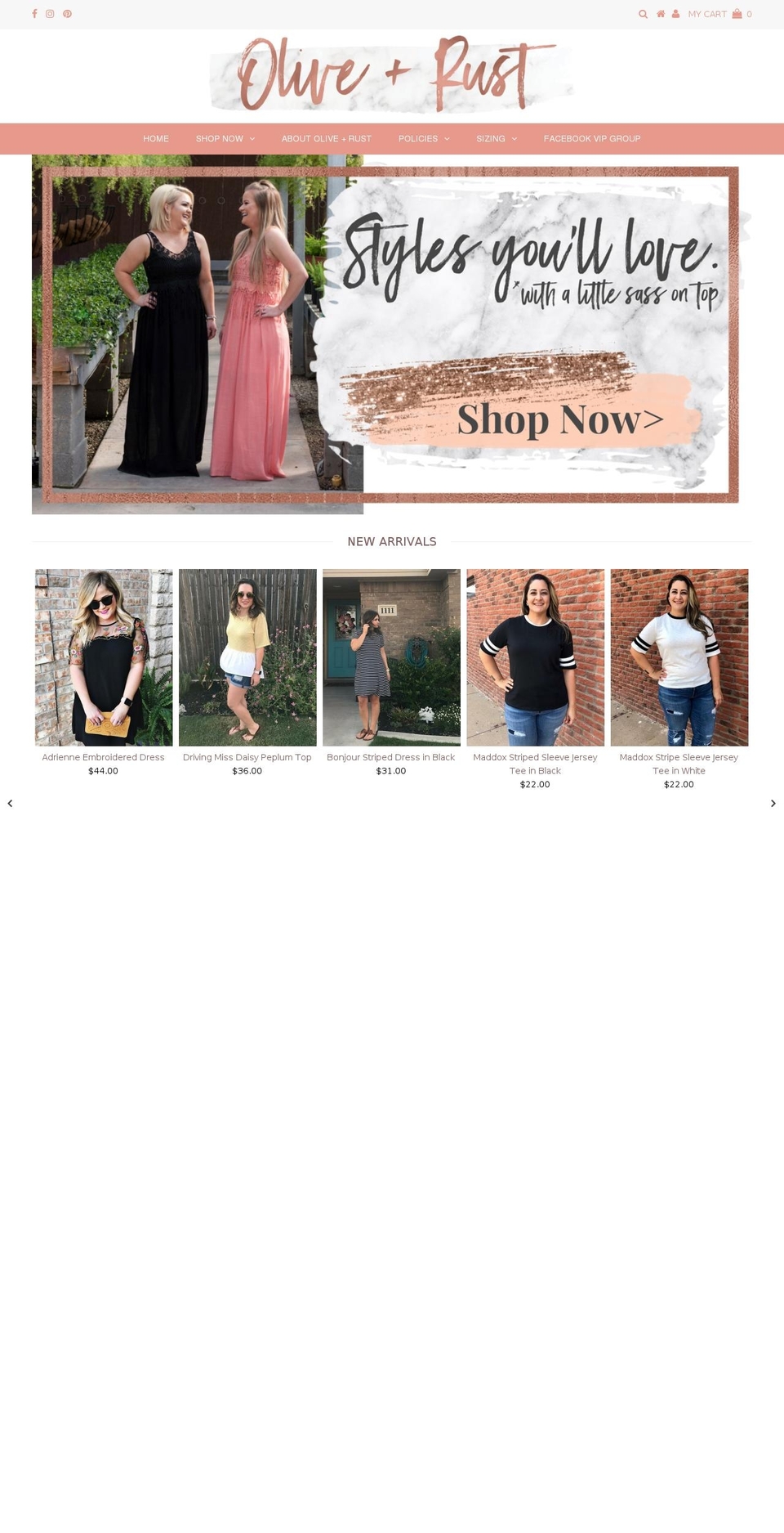 oliveandruststudio.com shopify website screenshot