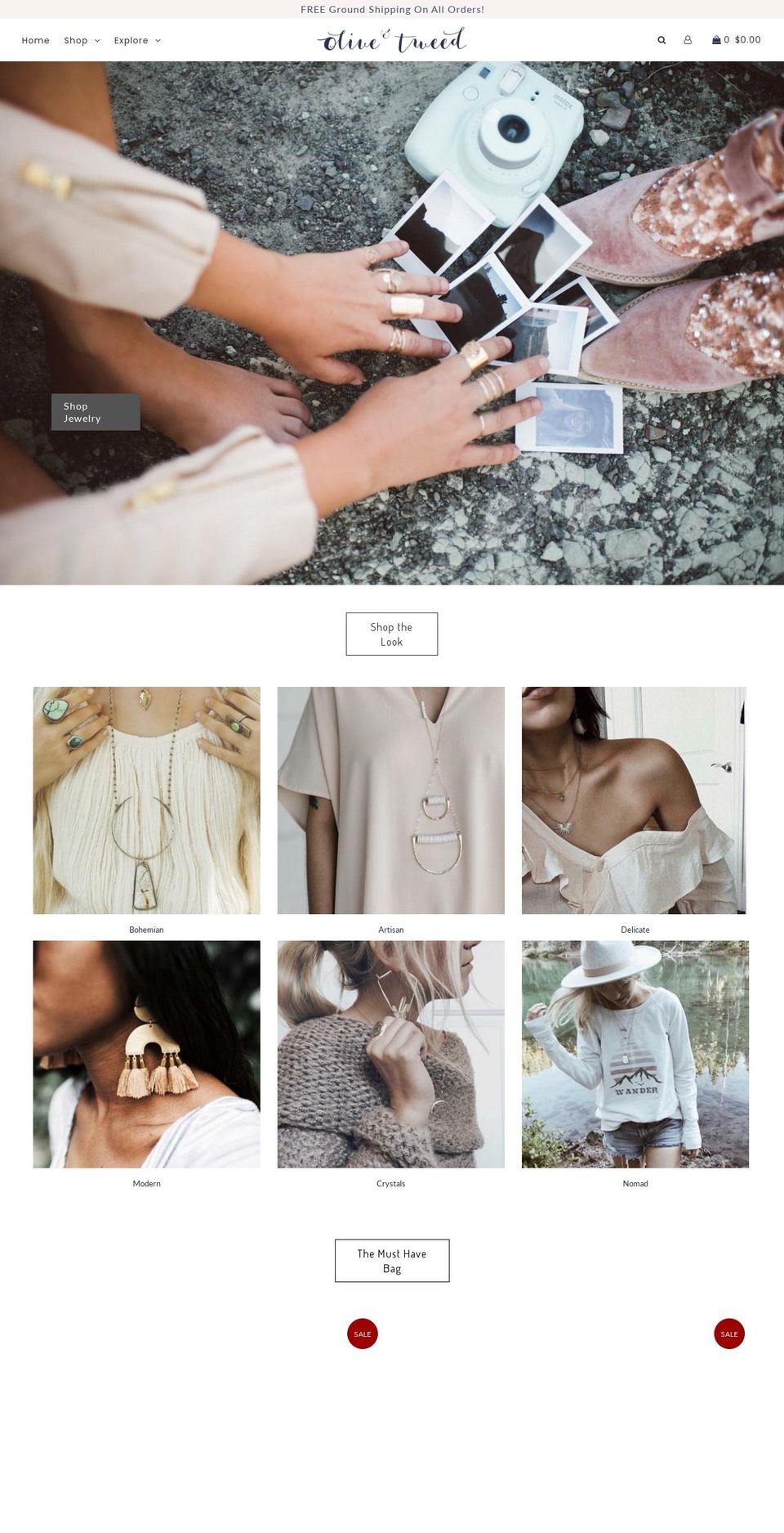 oliveandtweed.com shopify website screenshot