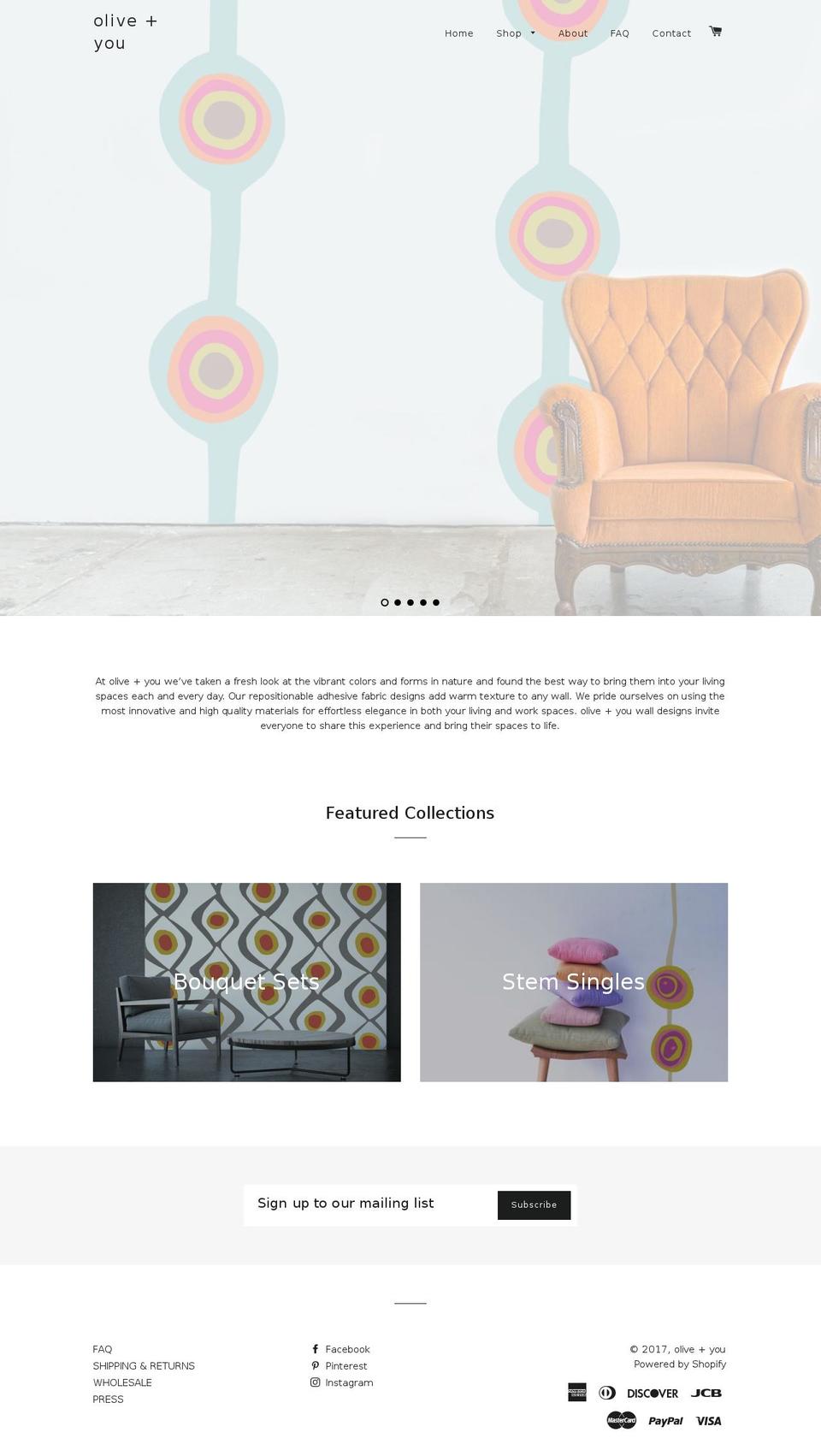 oliveandyou.com shopify website screenshot