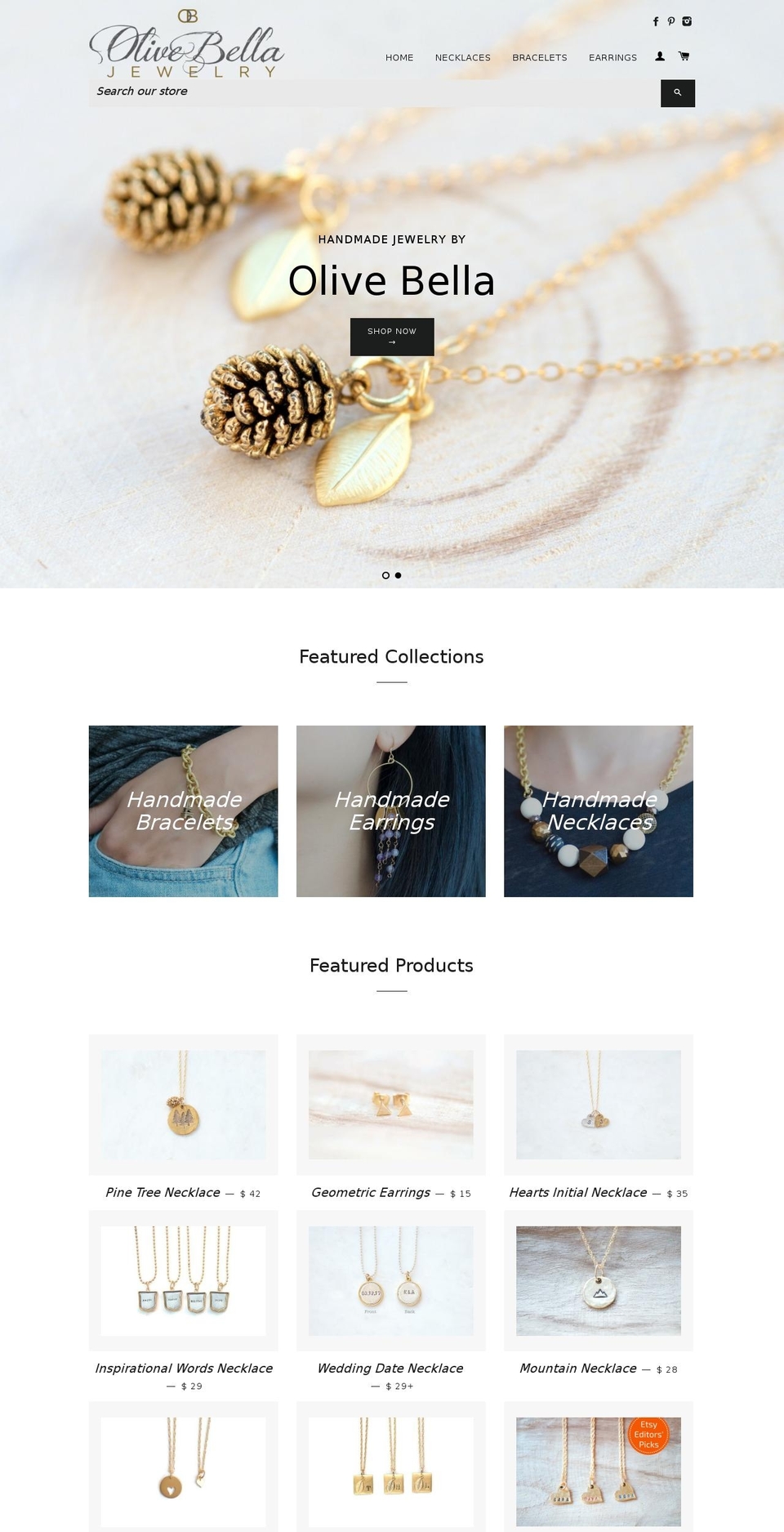 Editions Shopify theme site example olivebella.com
