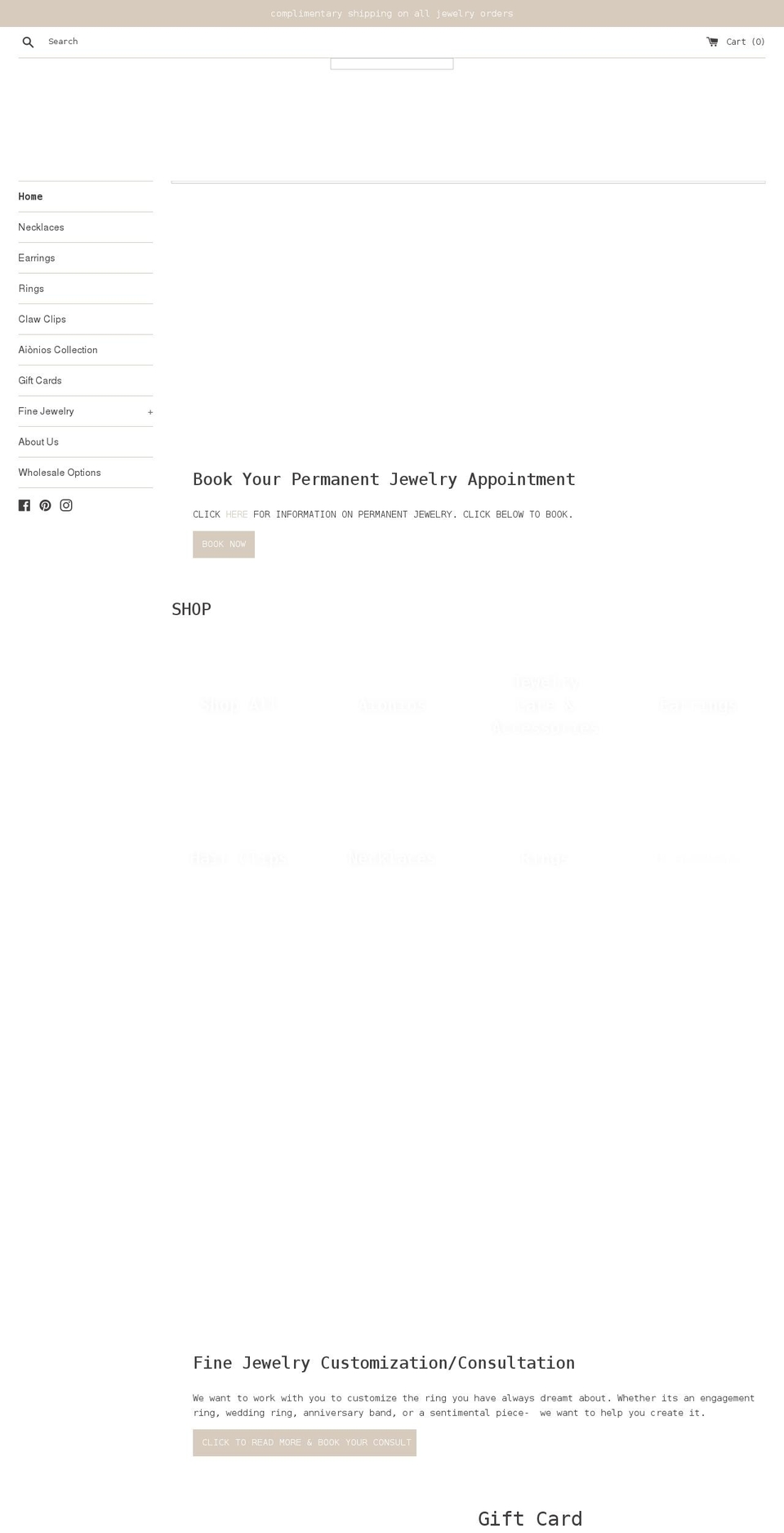 olivebranchjewelry.com shopify website screenshot