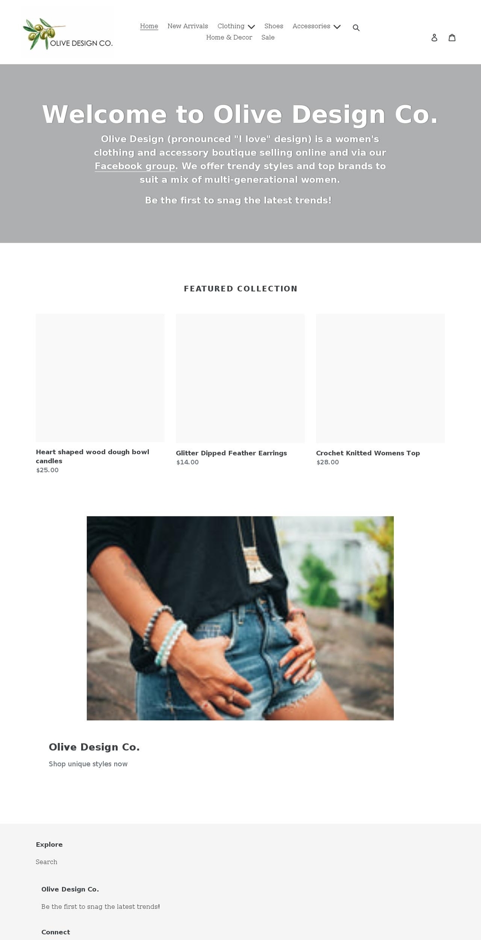 olivedesignco.com shopify website screenshot