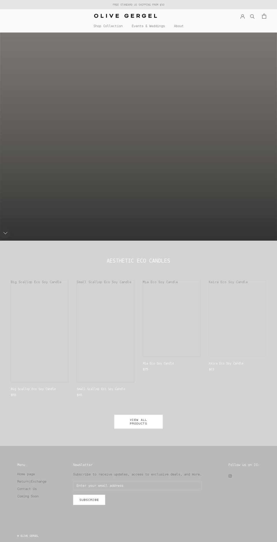 olivegergel.com shopify website screenshot