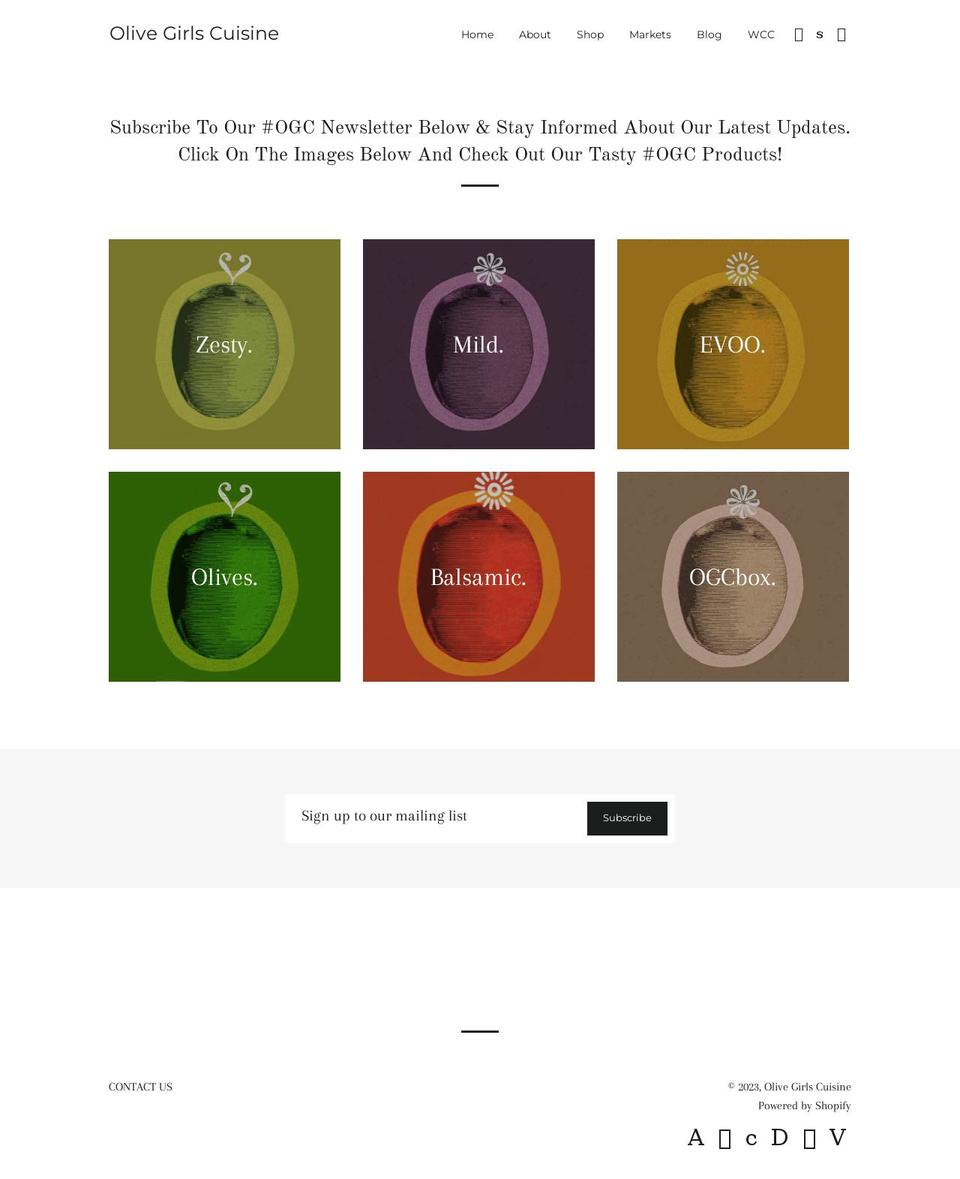olivegirlscuisine.com shopify website screenshot