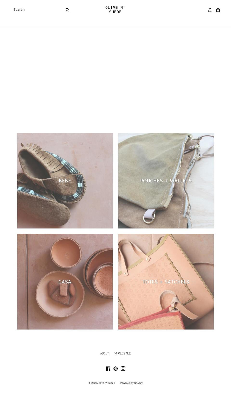 olivensuede.com shopify website screenshot