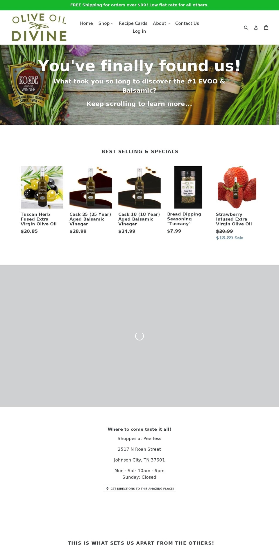 oliveoildvine.com — Shopify storefront screenshot