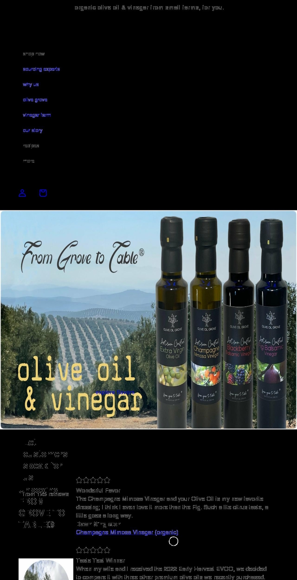3.5 Shopify theme site example oliveoilgrove.com