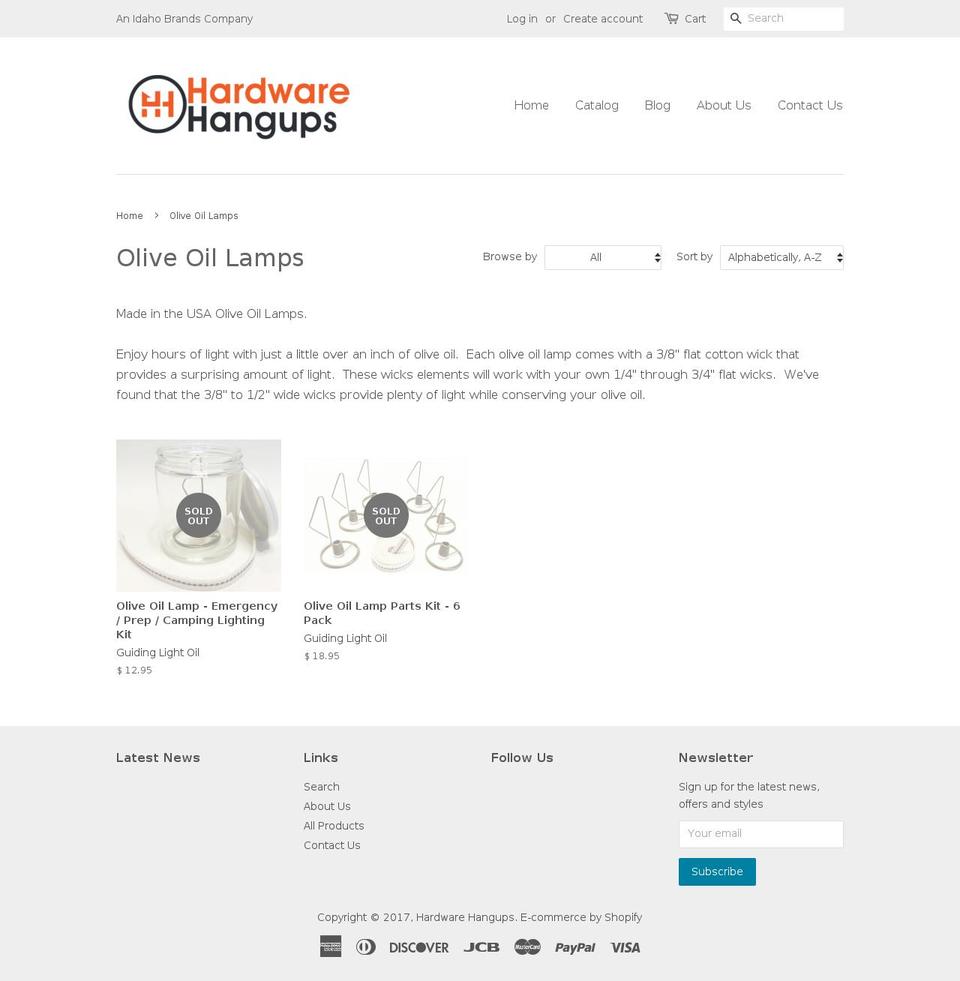 oliveoillamps.com shopify website screenshot