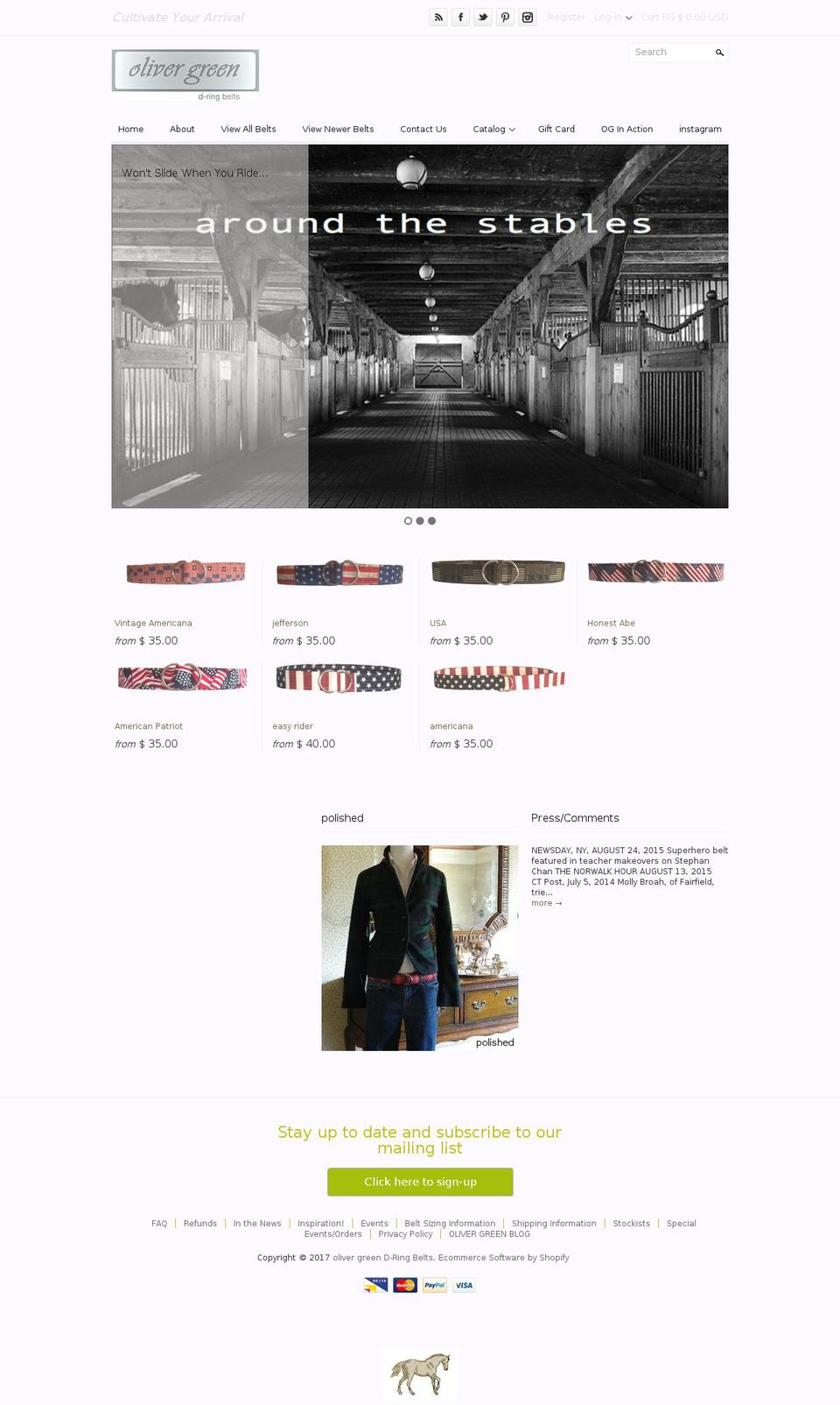 olivergreenonline.com shopify website screenshot