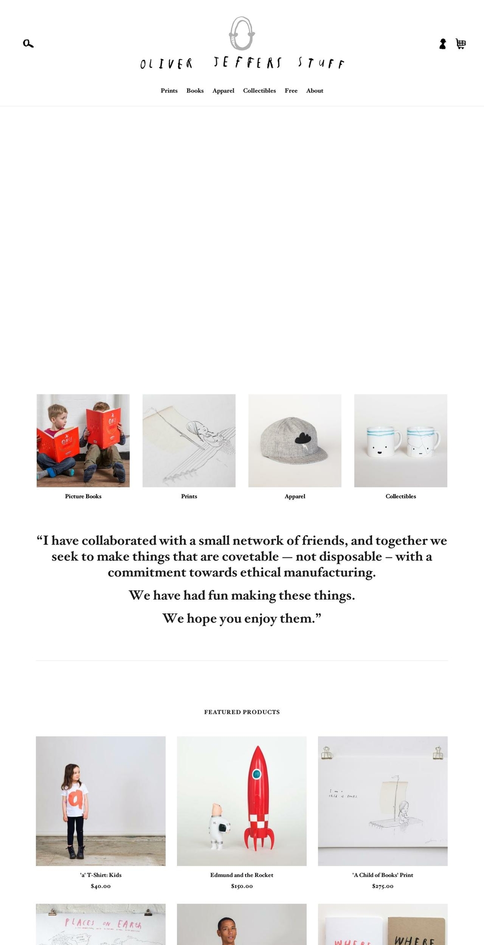 oliverjeffersstore.com shopify website screenshot