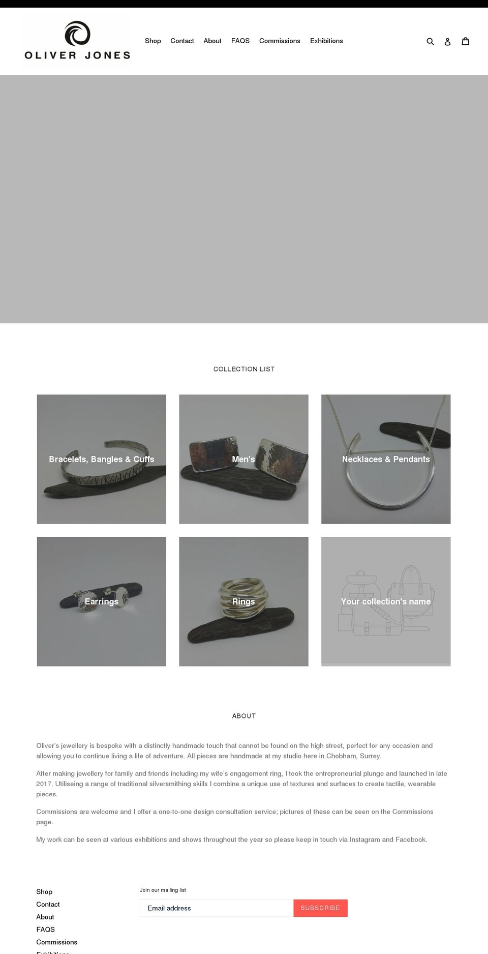 oliverjonesjewellery.co.uk shopify website screenshot