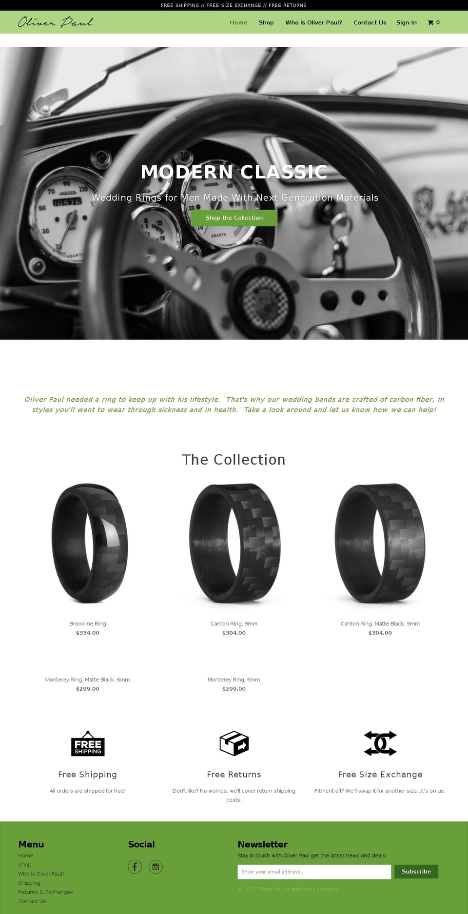 oliverp.com shopify website screenshot