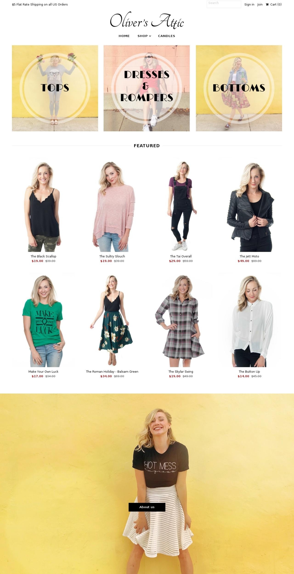 oliversattic.com shopify website screenshot