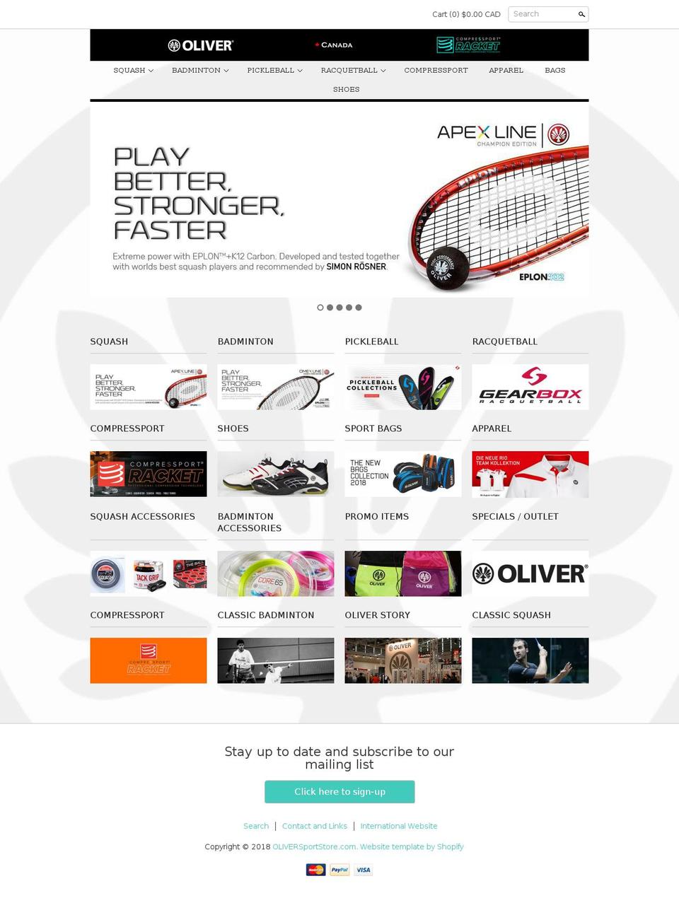 oliversport.ca shopify website screenshot