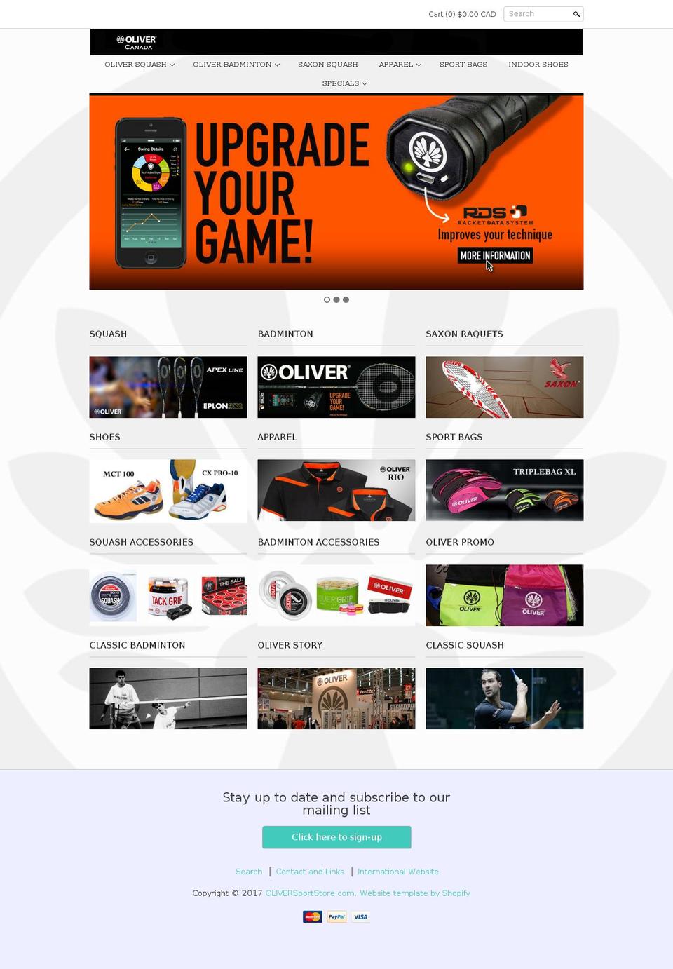 Clean Shopify theme site example oliversportstore.com
