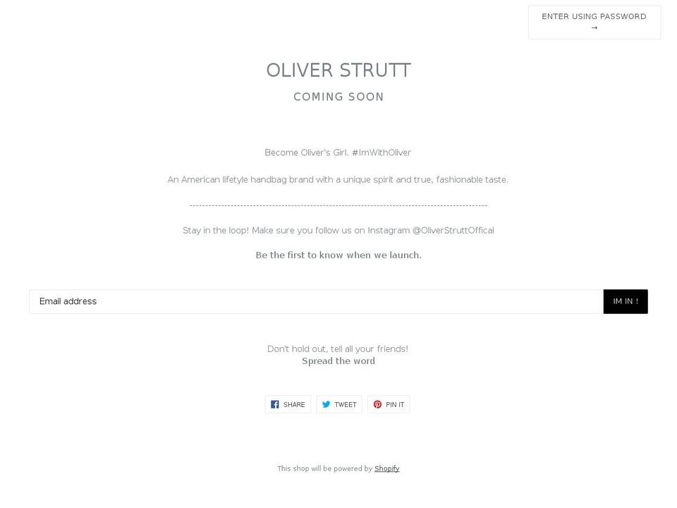 oliverstrutt.com shopify website screenshot