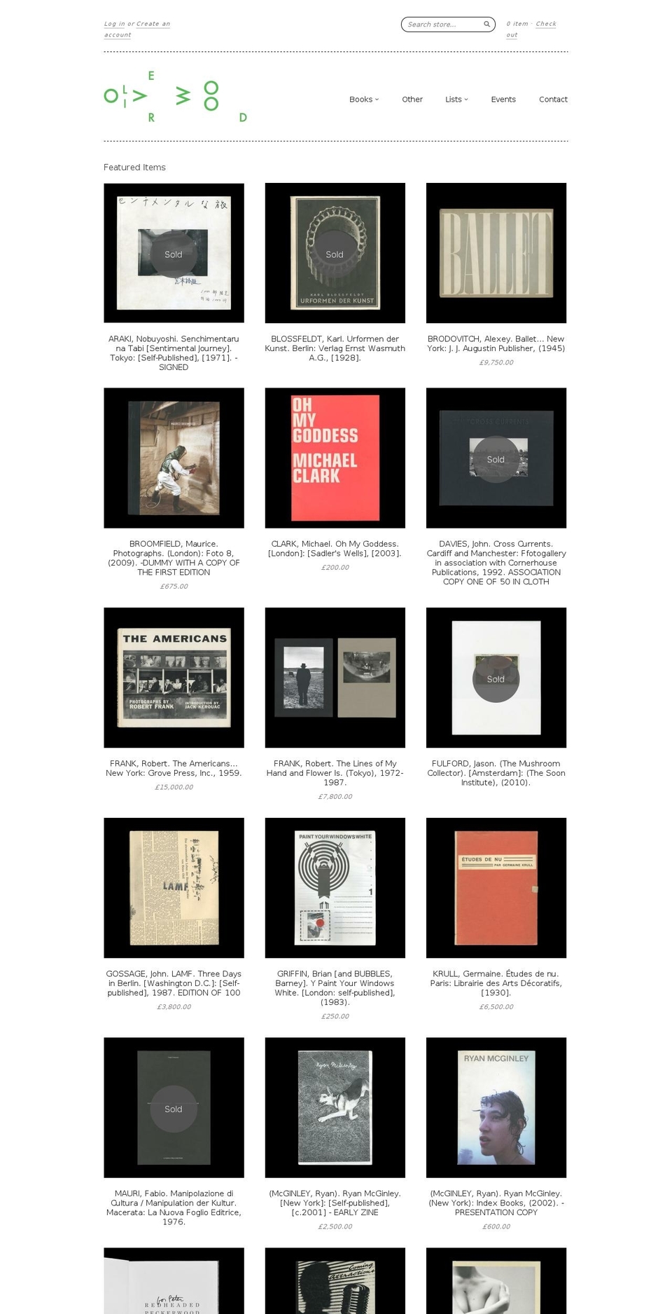 oliverwoodgallery.com — Shopify storefront screenshot