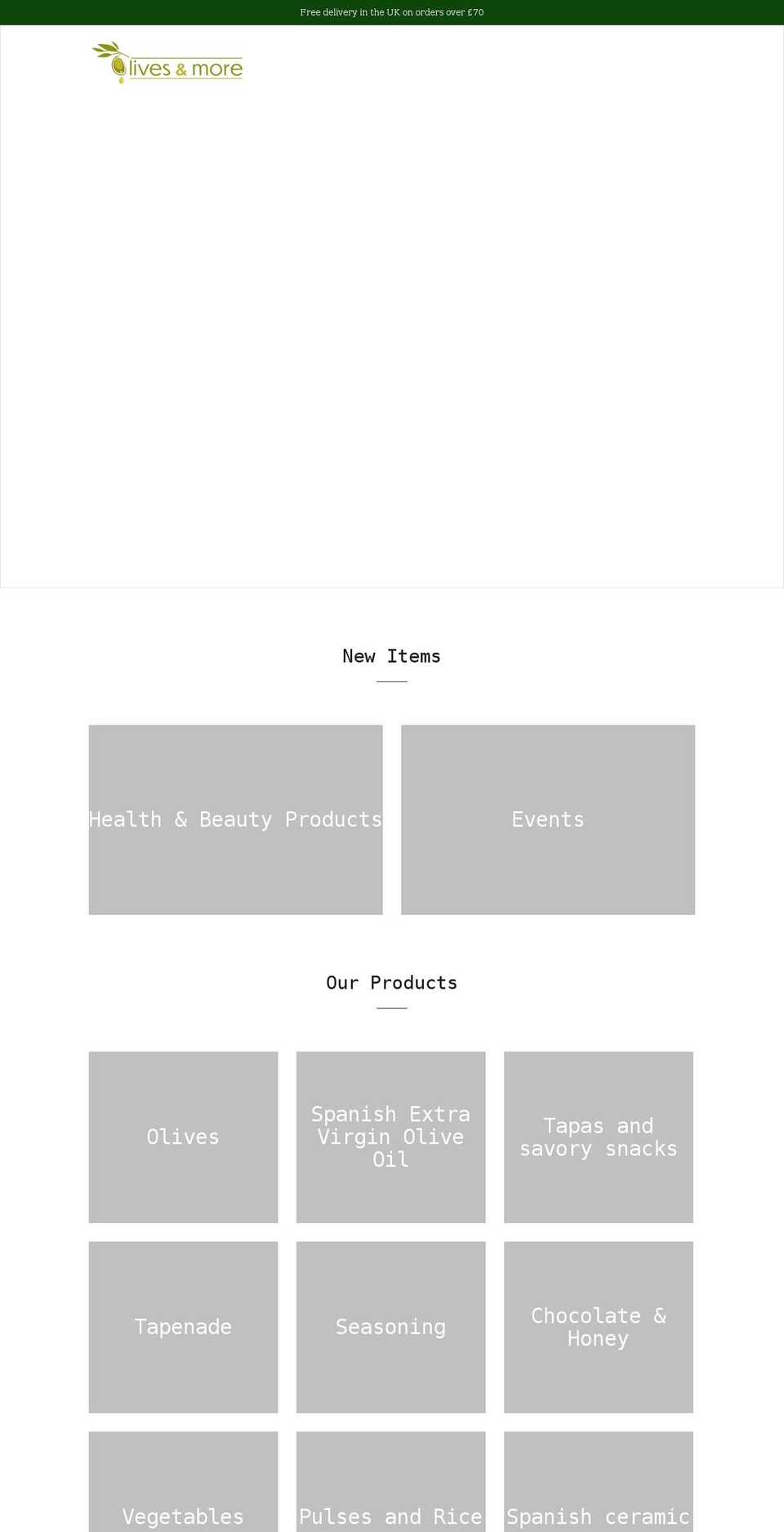 olivesandmorelondon.co.uk shopify website screenshot