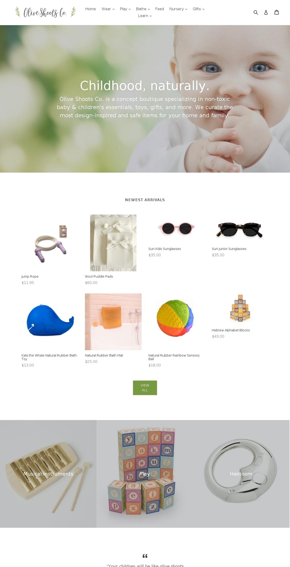 oliveshootsco.com shopify website screenshot
