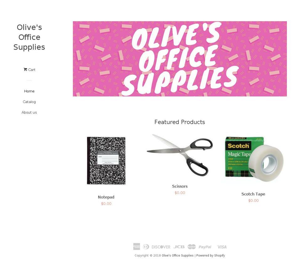 olivesofficesupplies.us shopify website screenshot