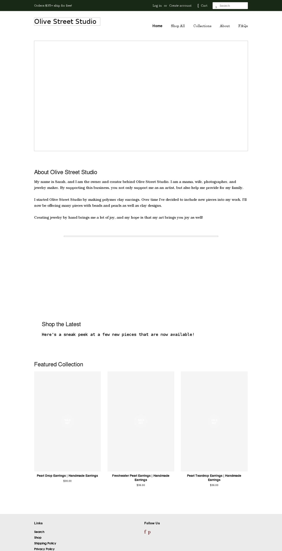 olivestreetstudio.com shopify website screenshot