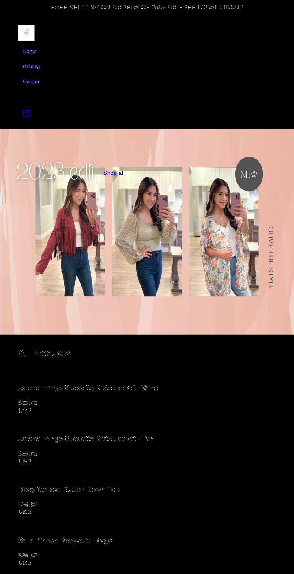 olivethestyle.com shopify website screenshot
