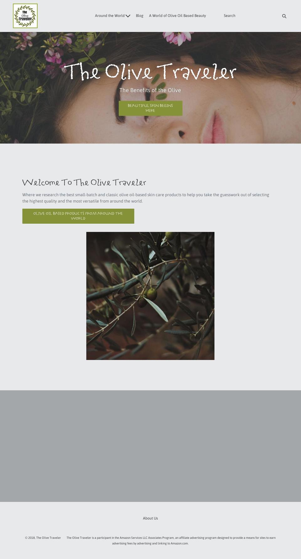 olivetraveler.com — Shopify storefront screenshot