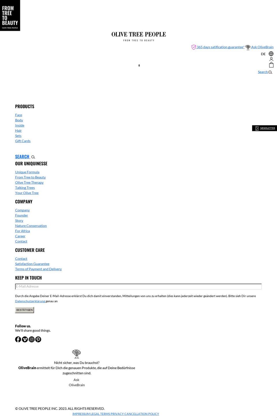 olivetreepeople.com shopify website screenshot