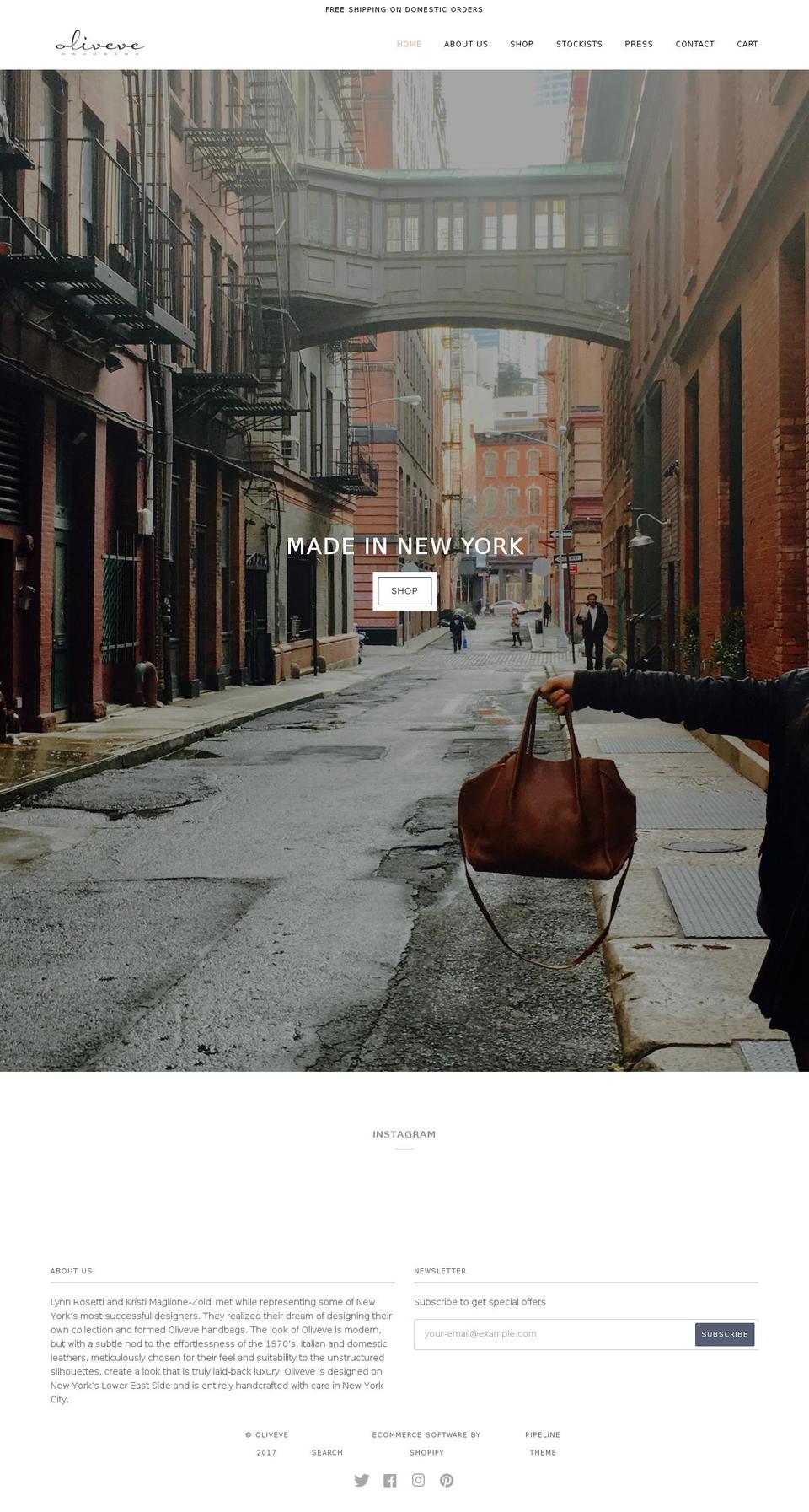 oliveve.com shopify website screenshot