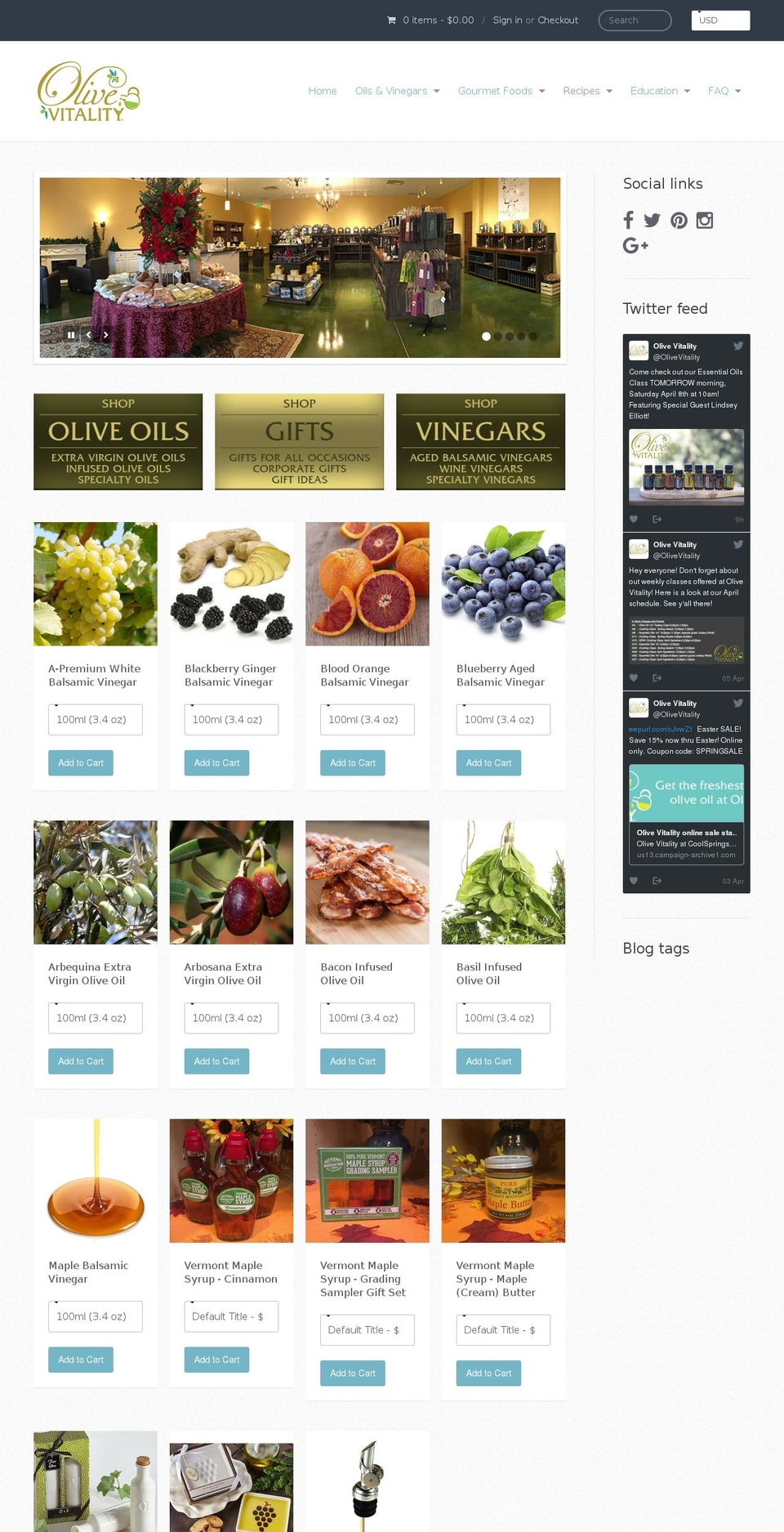olivevitality.com shopify website screenshot