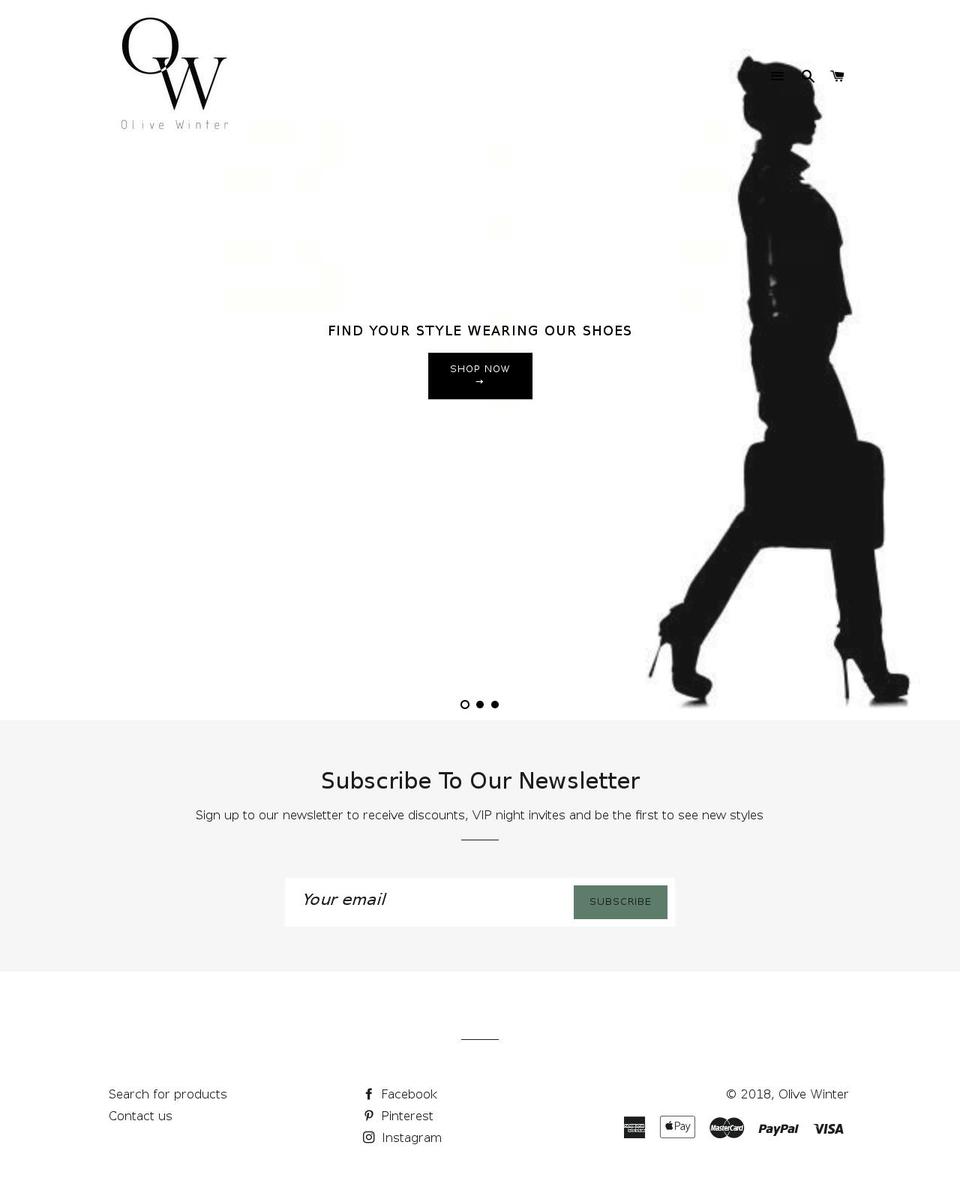 olivewinter.com shopify website screenshot