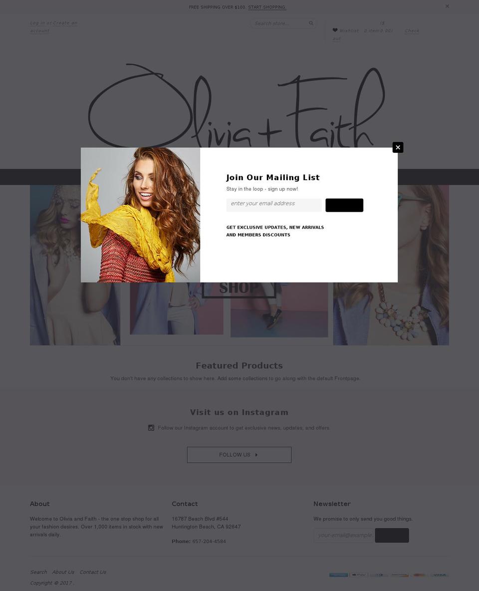 lh-theme Shopify theme site example oliviaandfaith.com