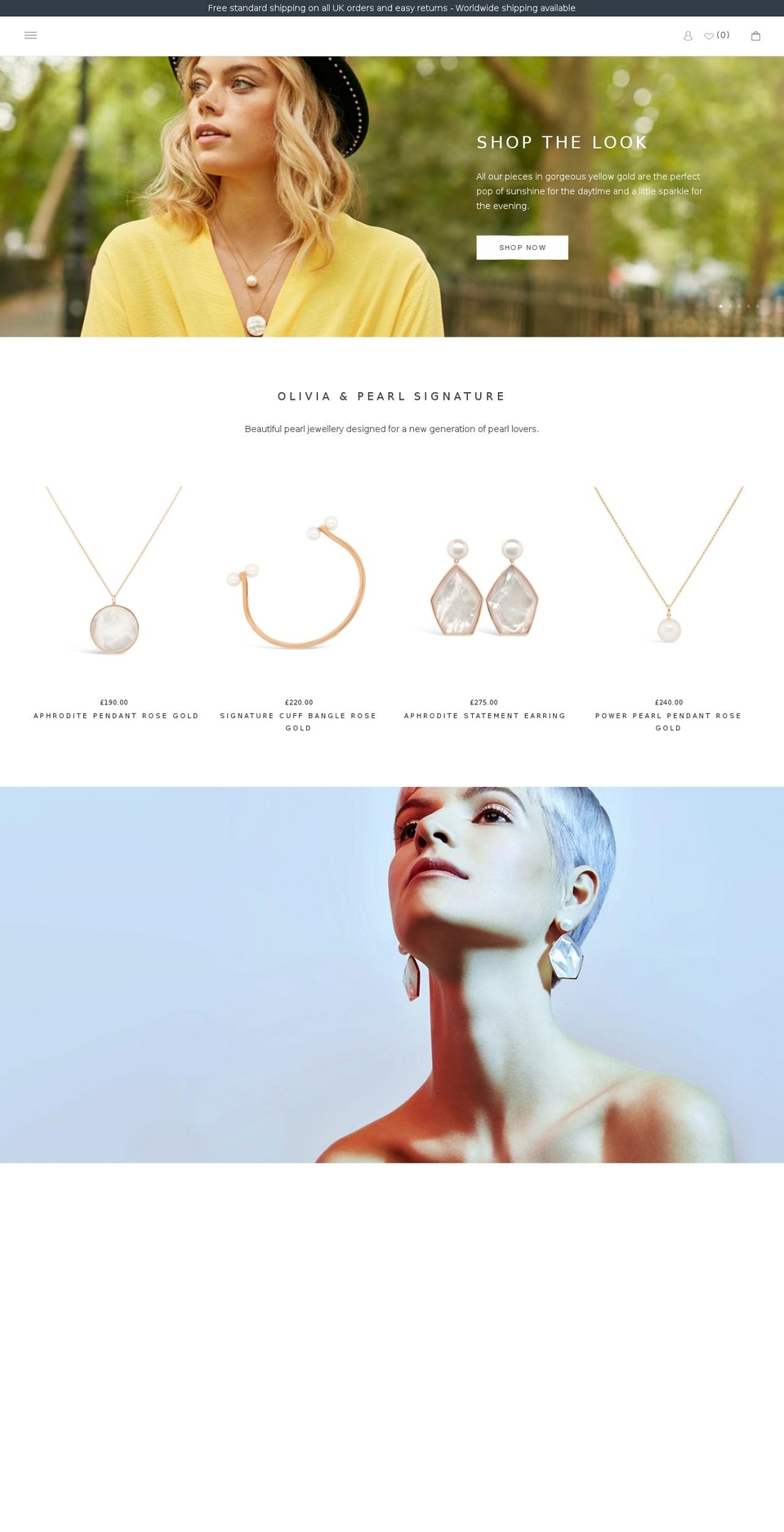 oliviaandpearl.com — Shopify storefront screenshot