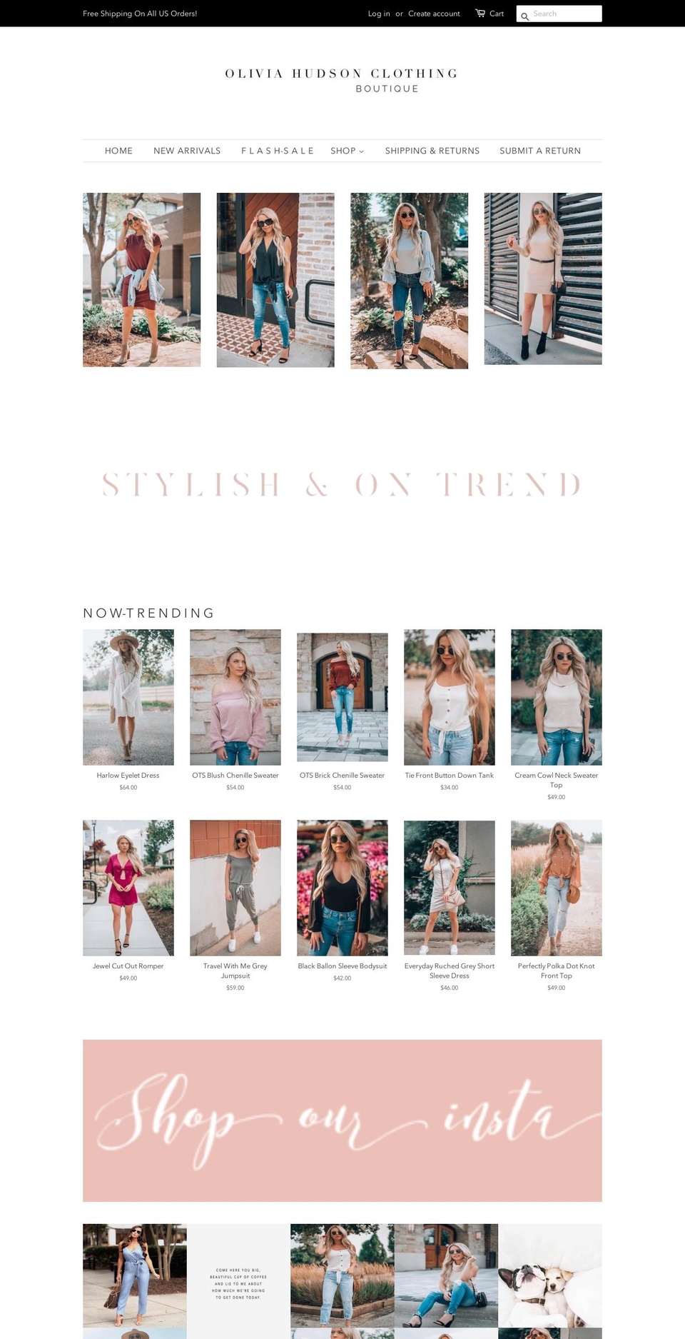 oliviahudsonclothing.com shopify website screenshot