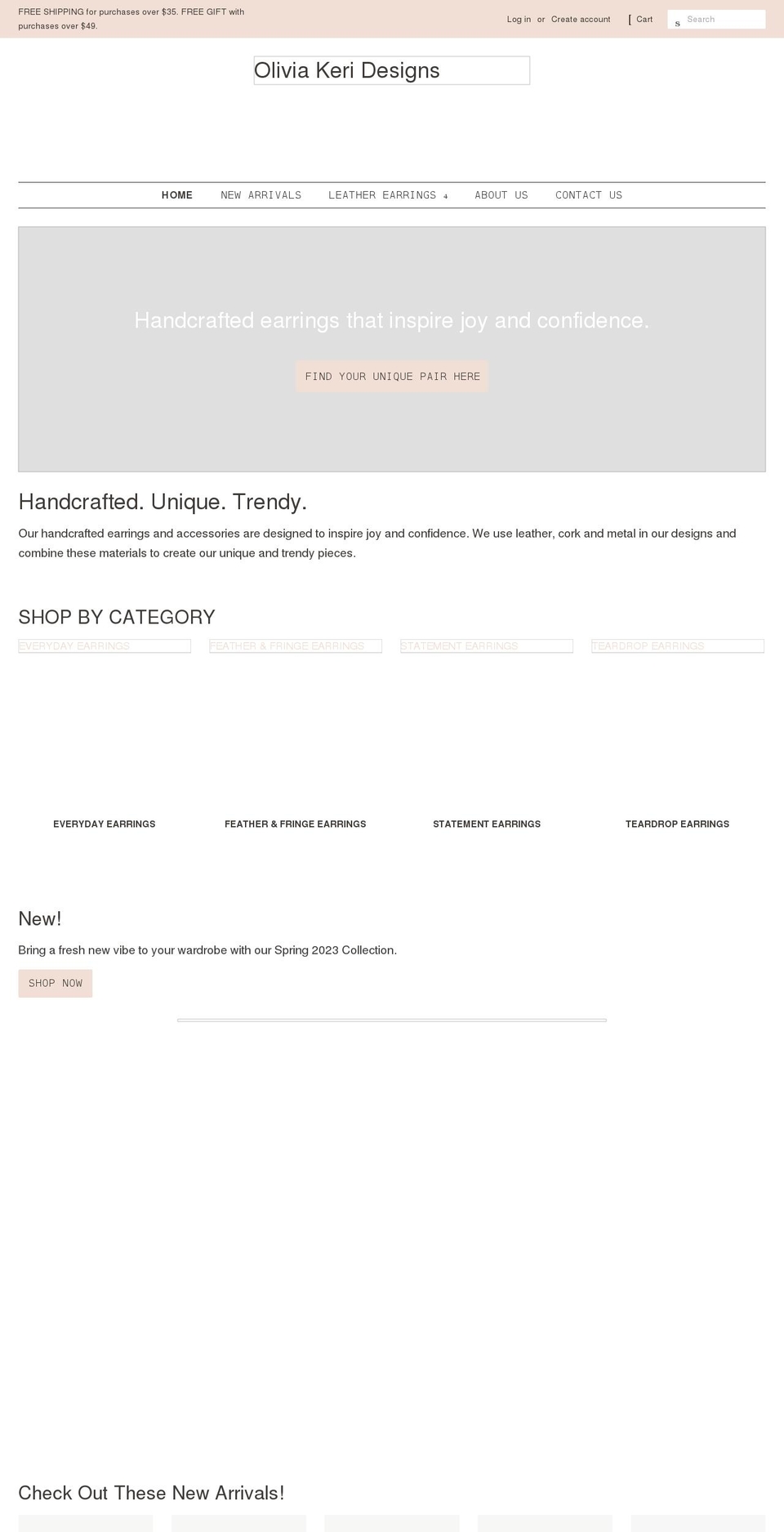 oliviakeridesigns.com shopify website screenshot