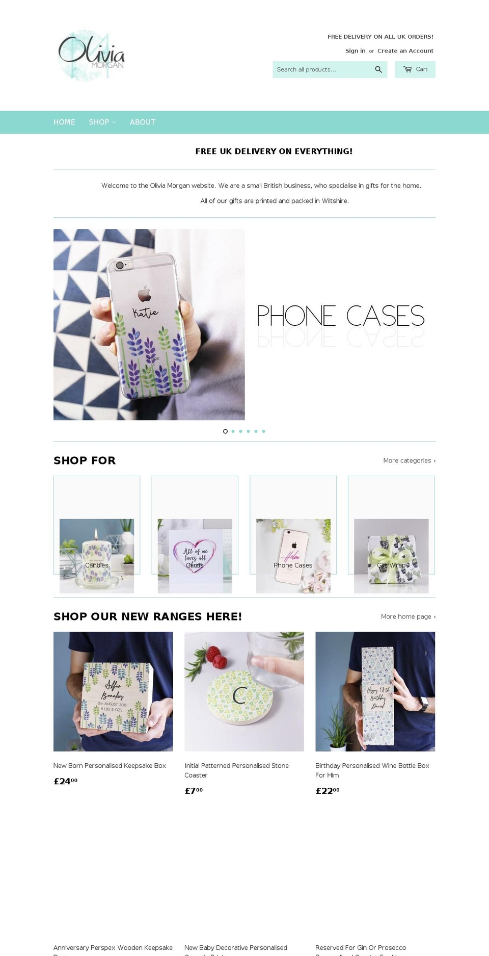 oliviamorganltd.com shopify website screenshot