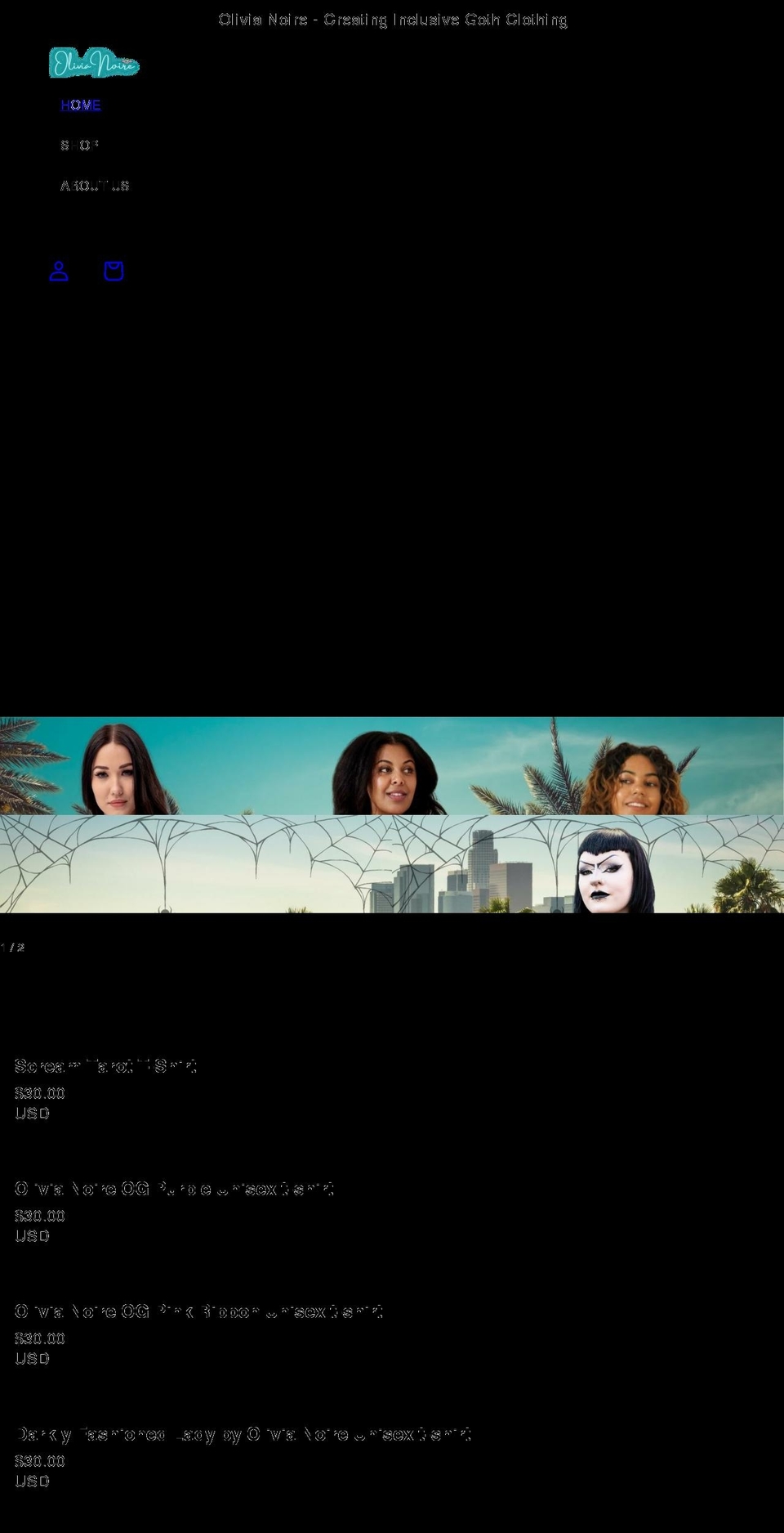 olivianoire.com shopify website screenshot