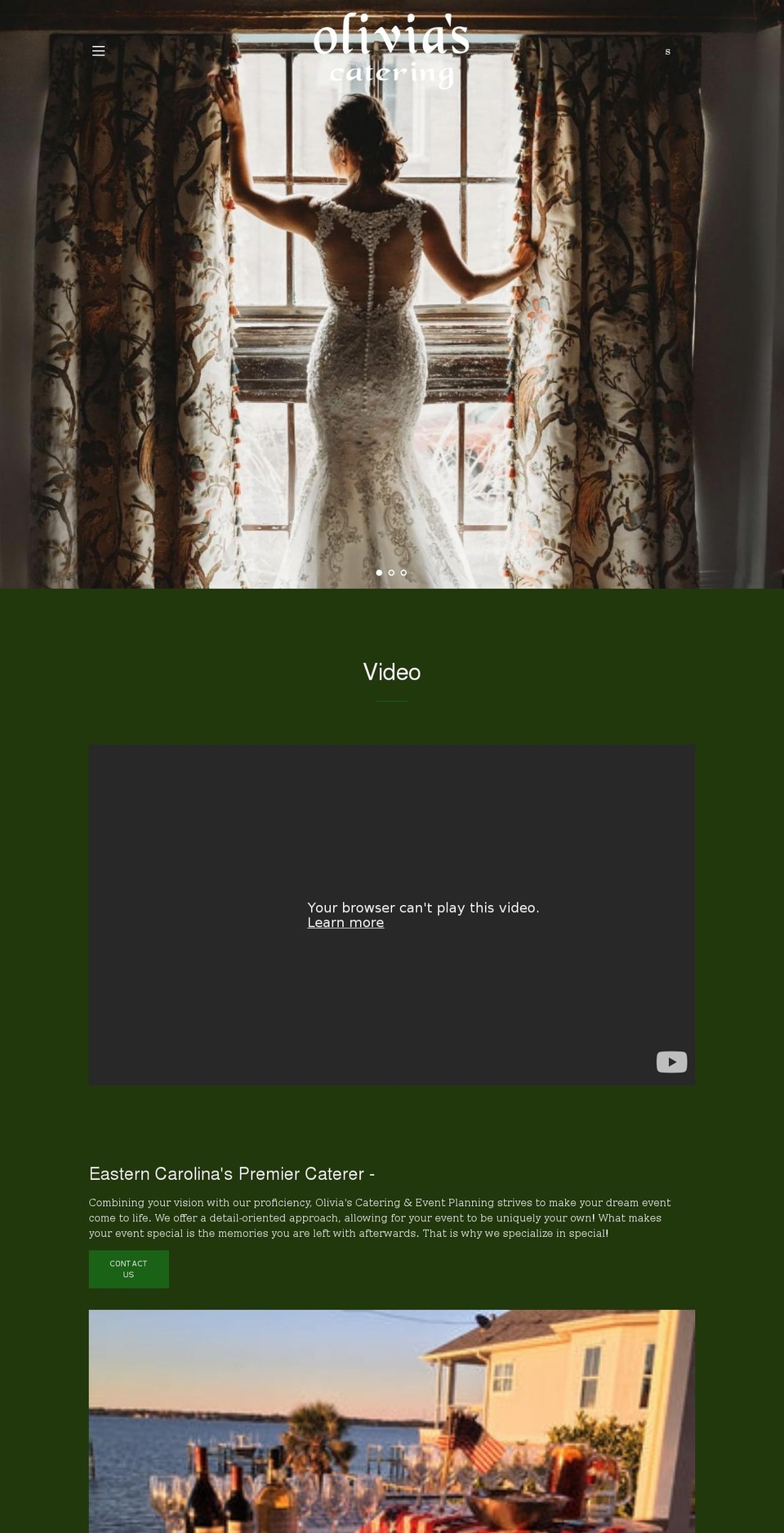 oliviascatering.com shopify website screenshot