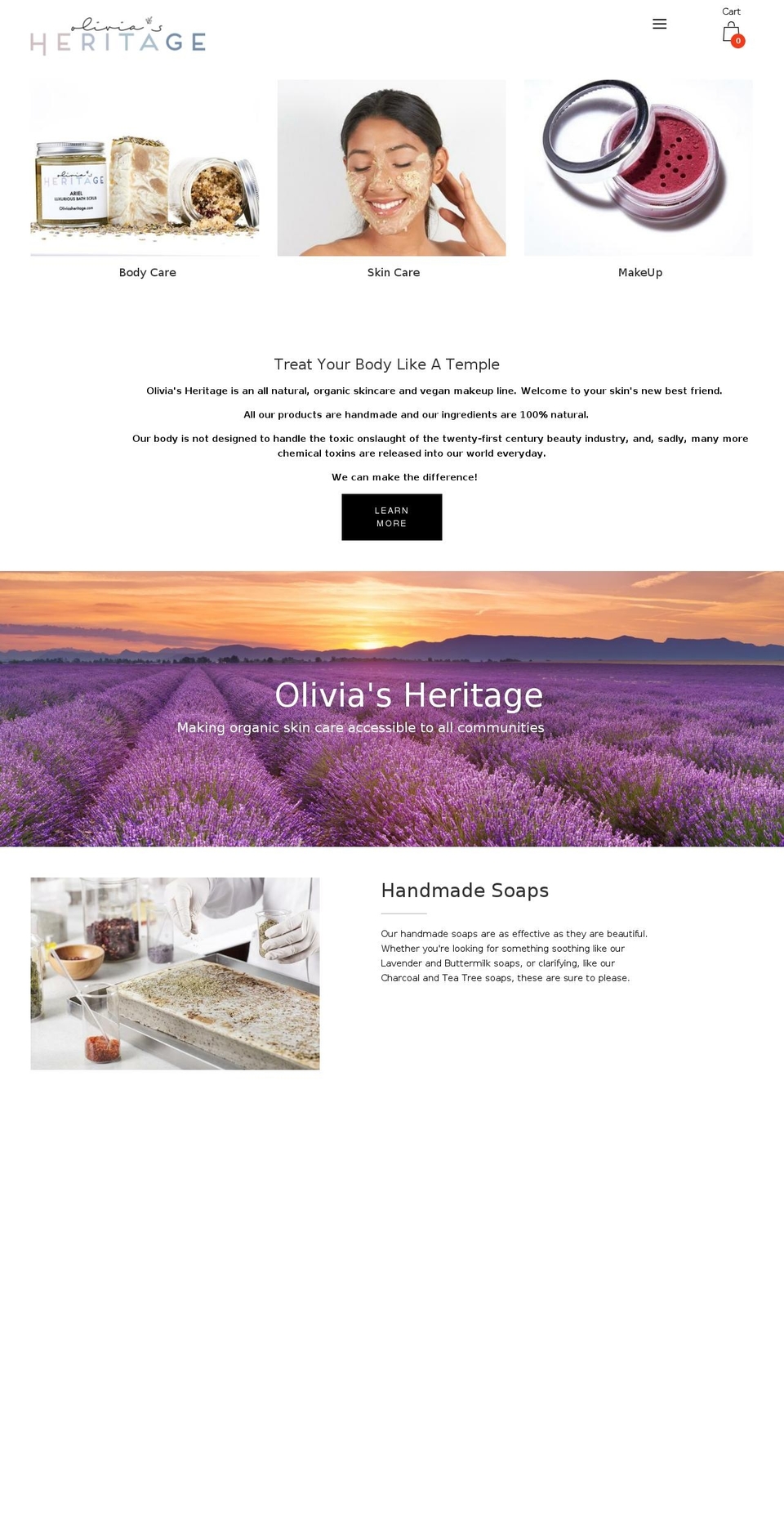oliviasheritage.com — Shopify storefront screenshot