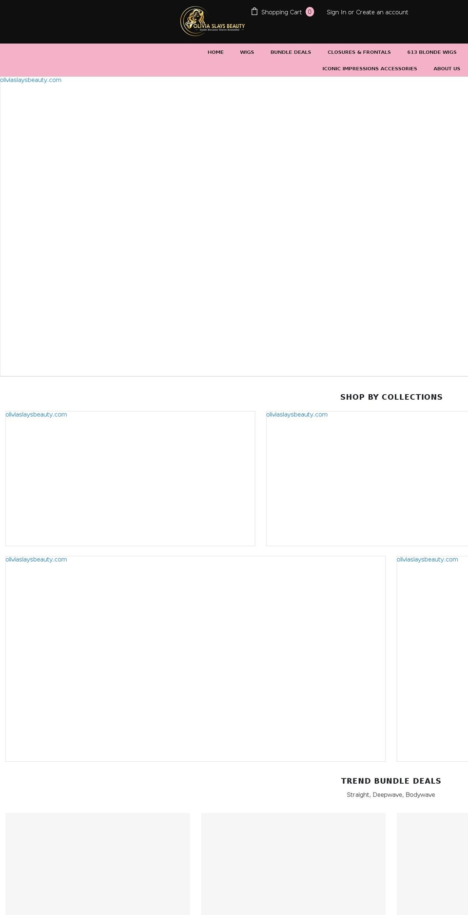 oliviaslaysbeauty.com shopify website screenshot