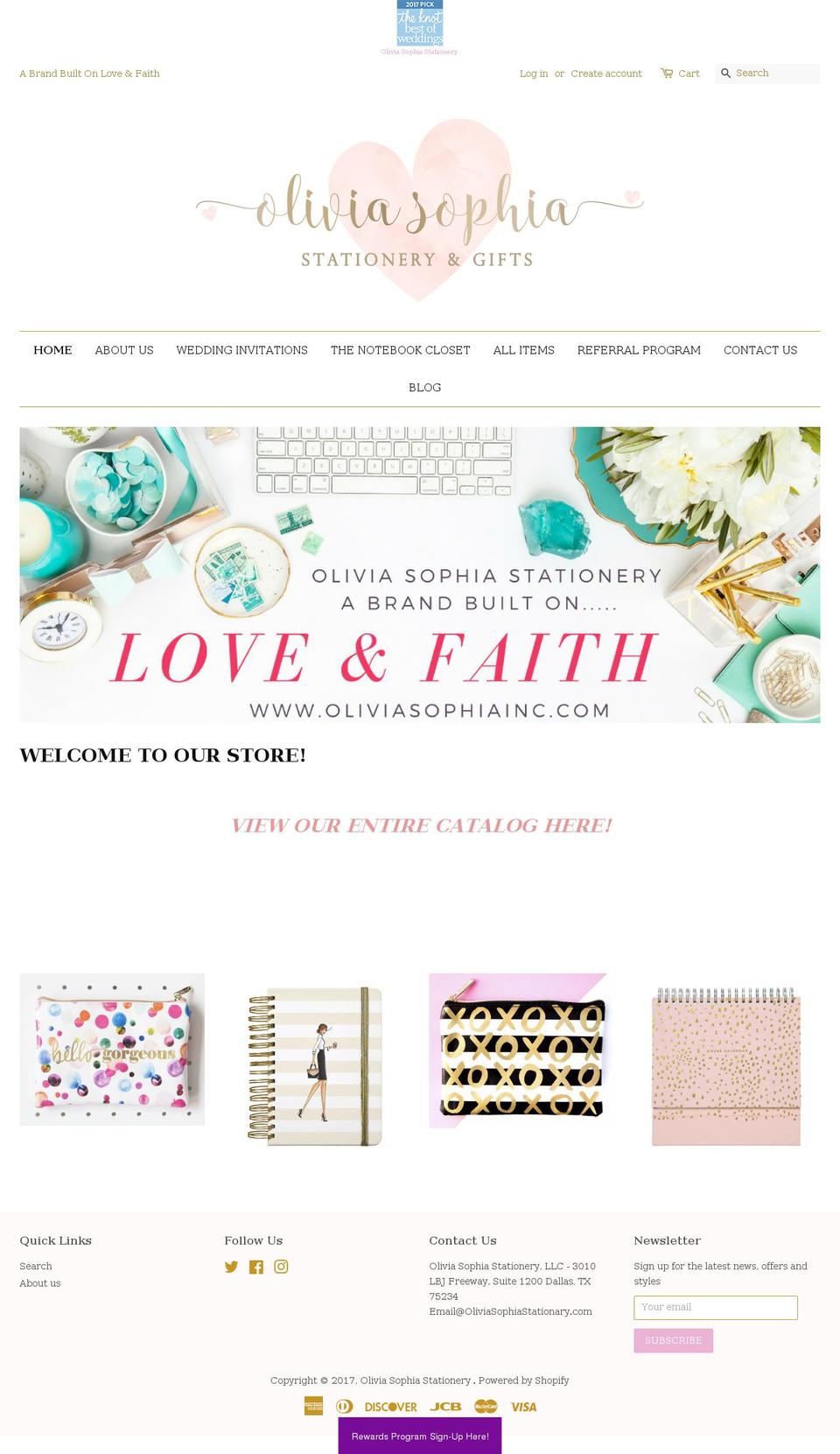 oliviasophiainc.com shopify website screenshot