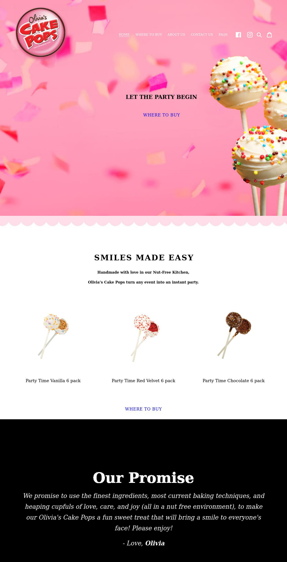 oliviaspops.com shopify website screenshot