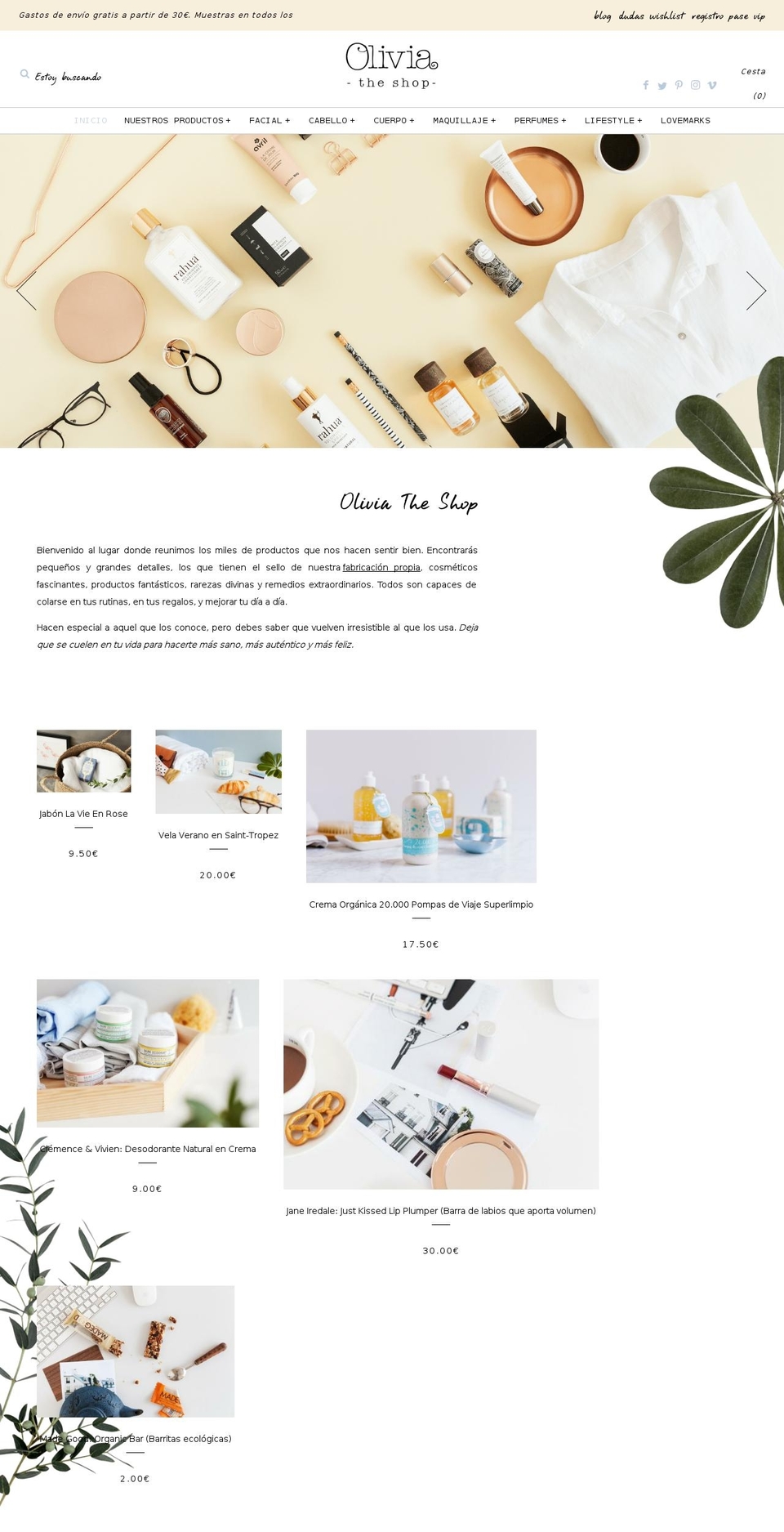 Olivia Shopify theme site example oliviatheshop.com