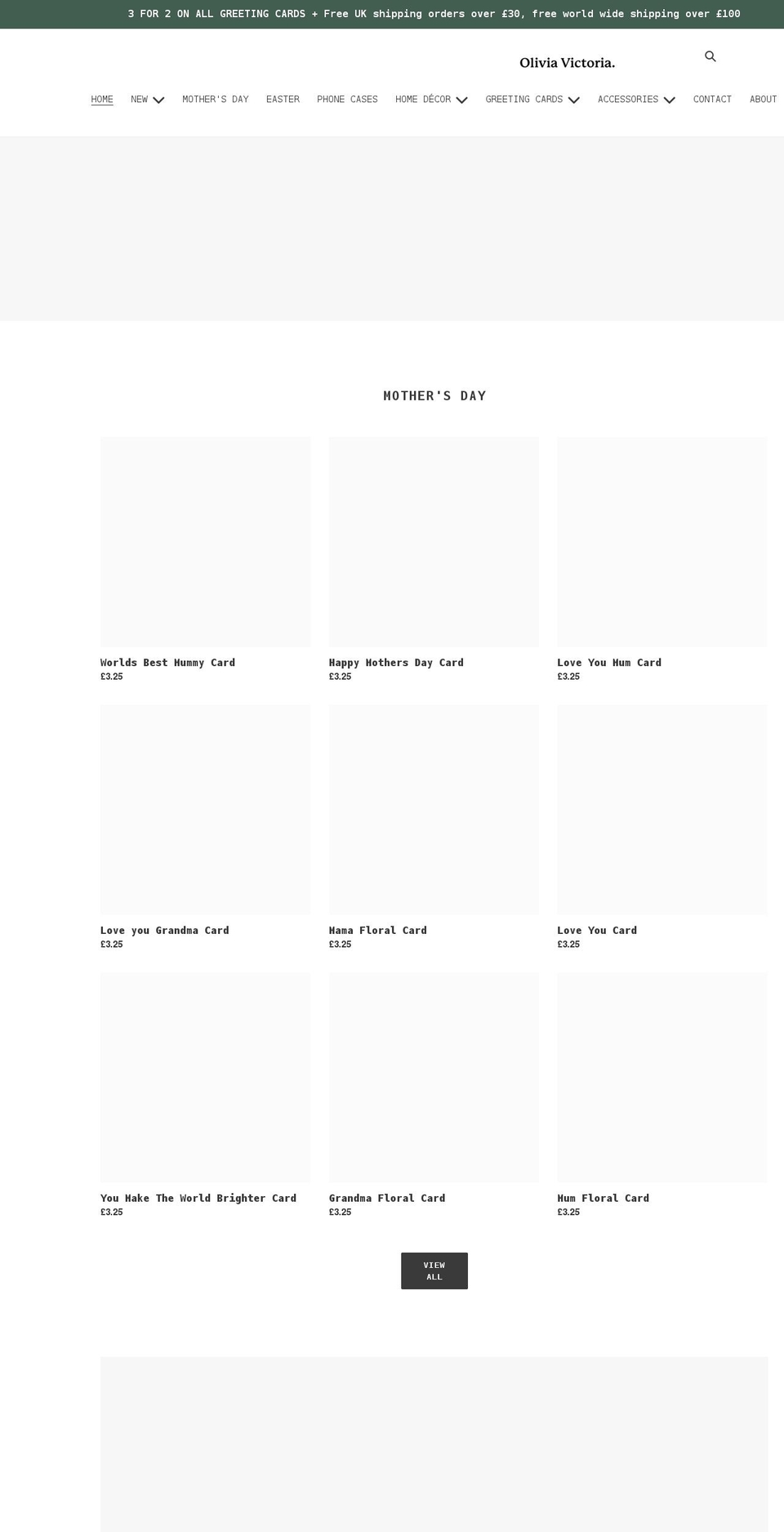 oliviavictoria.com shopify website screenshot